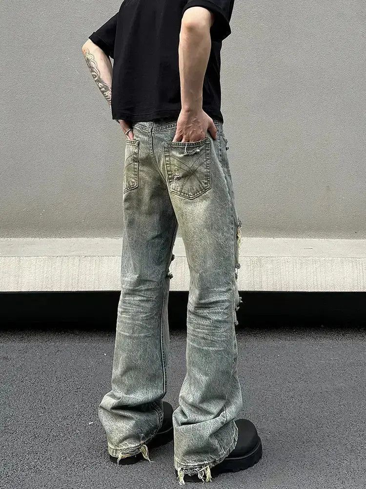 Japanese Brand Straight leg slimming distressed jeans Size US 32 / EU 48 - 3 Thumbnail