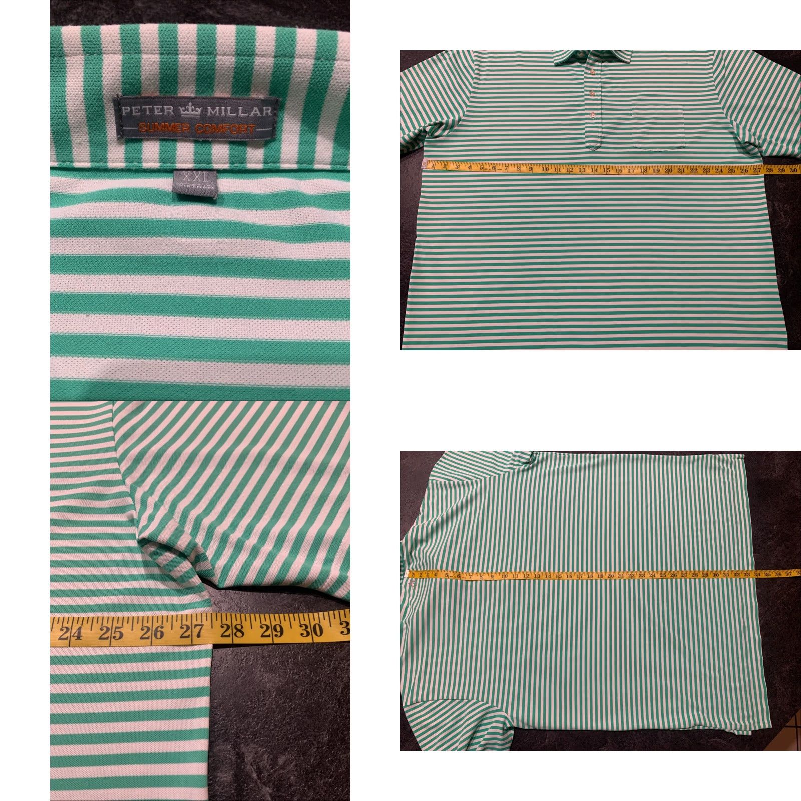Peter Millar VINTAGE Peter Millar Summer Comfort Polo Shirt Men 2XL Golf Green White Multi Summer Size US XXL / EU 58 / 5 - 8 Thumbnail