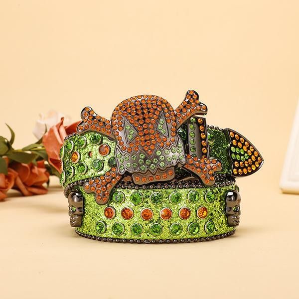 Designer Crazy Vintage Belt Riveted Belts Menswear Accessories Size ONE SIZE - 3 Thumbnail