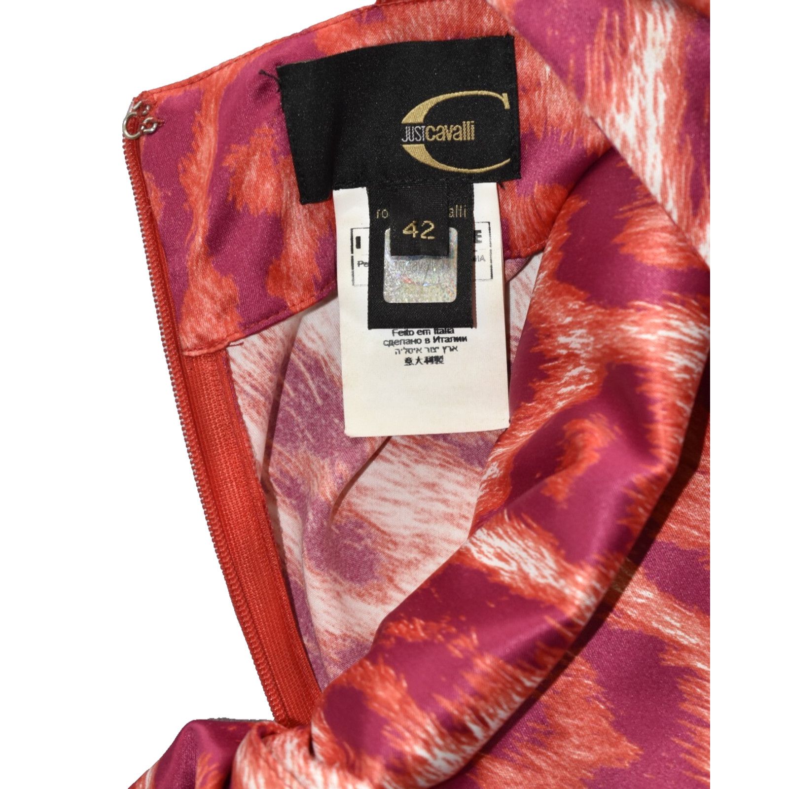 Just Cavalli JUST CAVALLI Red Leopard Signature Satin Fit Flare Dress 42 Size M / US 6-8 / IT 42-44 - 7 Thumbnail