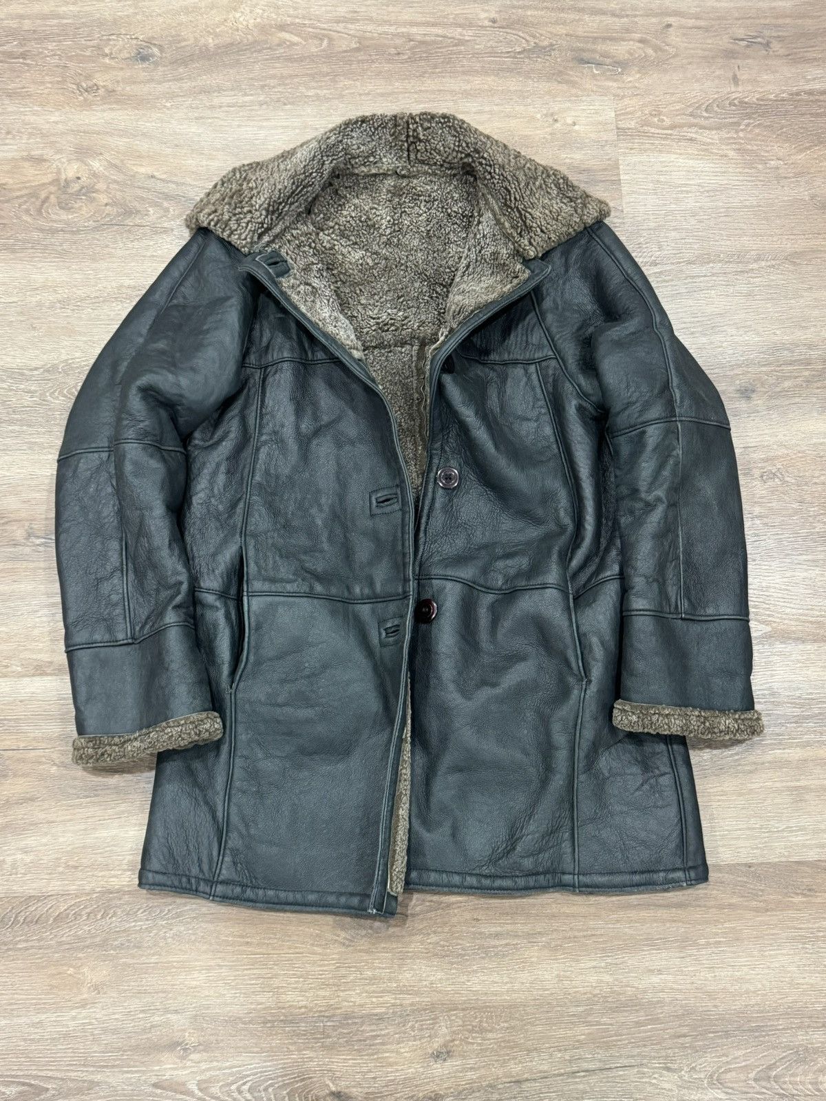 Genuine Leather Vintage Acton Shearling Coat Made in Canada Sheepskin Hooded Size US M / EU 48-50 / 2 - 1 Thumbnail