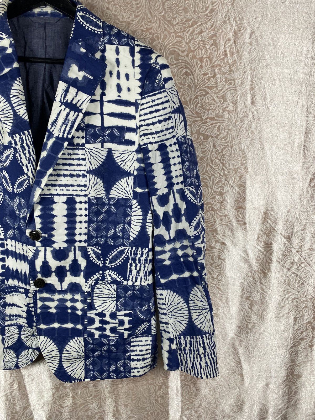 Lands' End Lands’ End Indigo Patchwork Blazer Classic Blue White Size US M / EU 48-50 / 2 - 6 Thumbnail