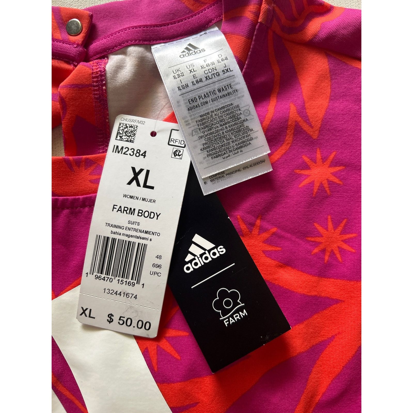 Adidas Adidas Womens Farm Rio Bodysuit Pink Magenta Leotard XL Size XL / US 12-14 / IT 48-50 - 4 Thumbnail