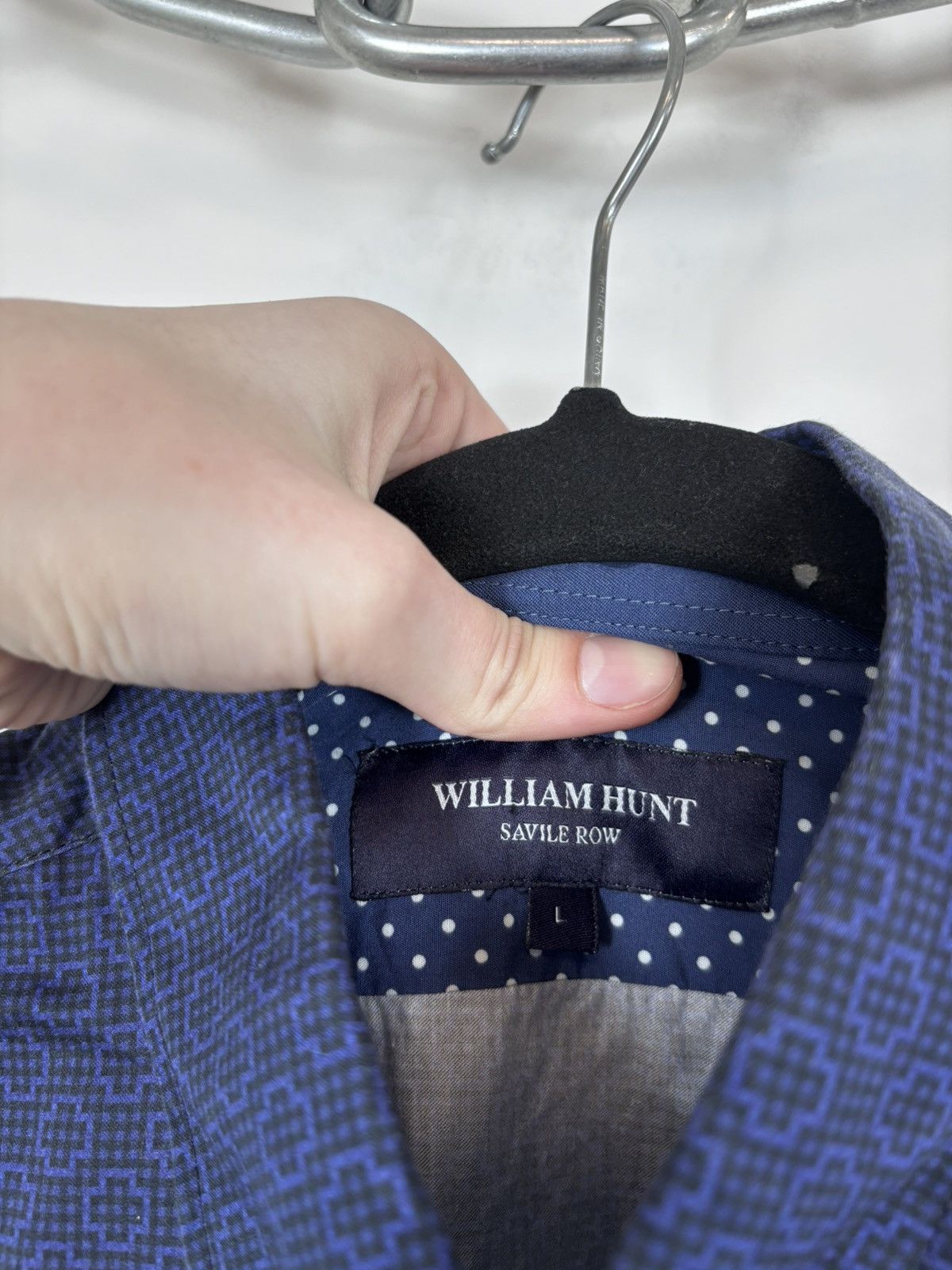 William Hunt William Hunt Savile Row Men’s Navy Blue Button Down Shirt Size US L / EU 52-54 / 3 - 9 Thumbnail
