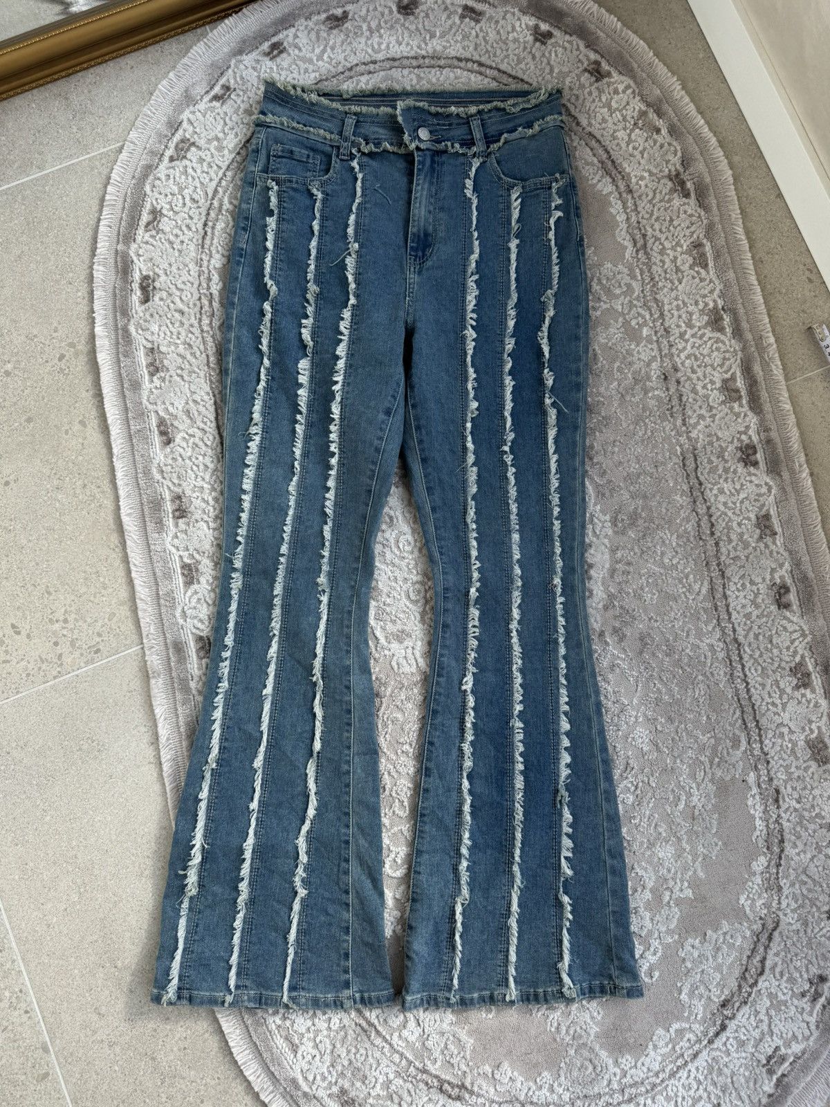 If Six Was Nine Y2K vintage Crazy Flared Bootcut Jeans Mudwash Faded Denim Size 34" / US 12 / IT 48 - 1 Thumbnail