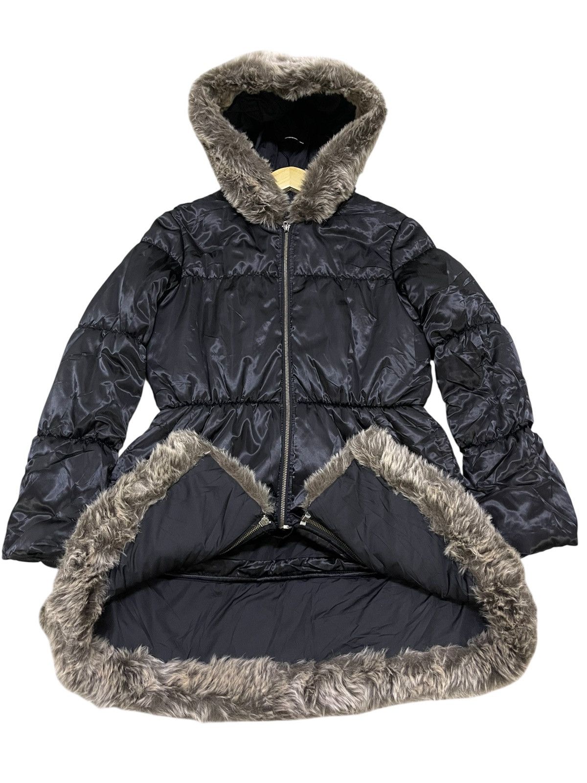 Jean Paul Gaultier Junior Gaultier Girls Black Faux Fur Trim Winter Coat Jacket Size S / US 4 / IT 40 - 9 Thumbnail
