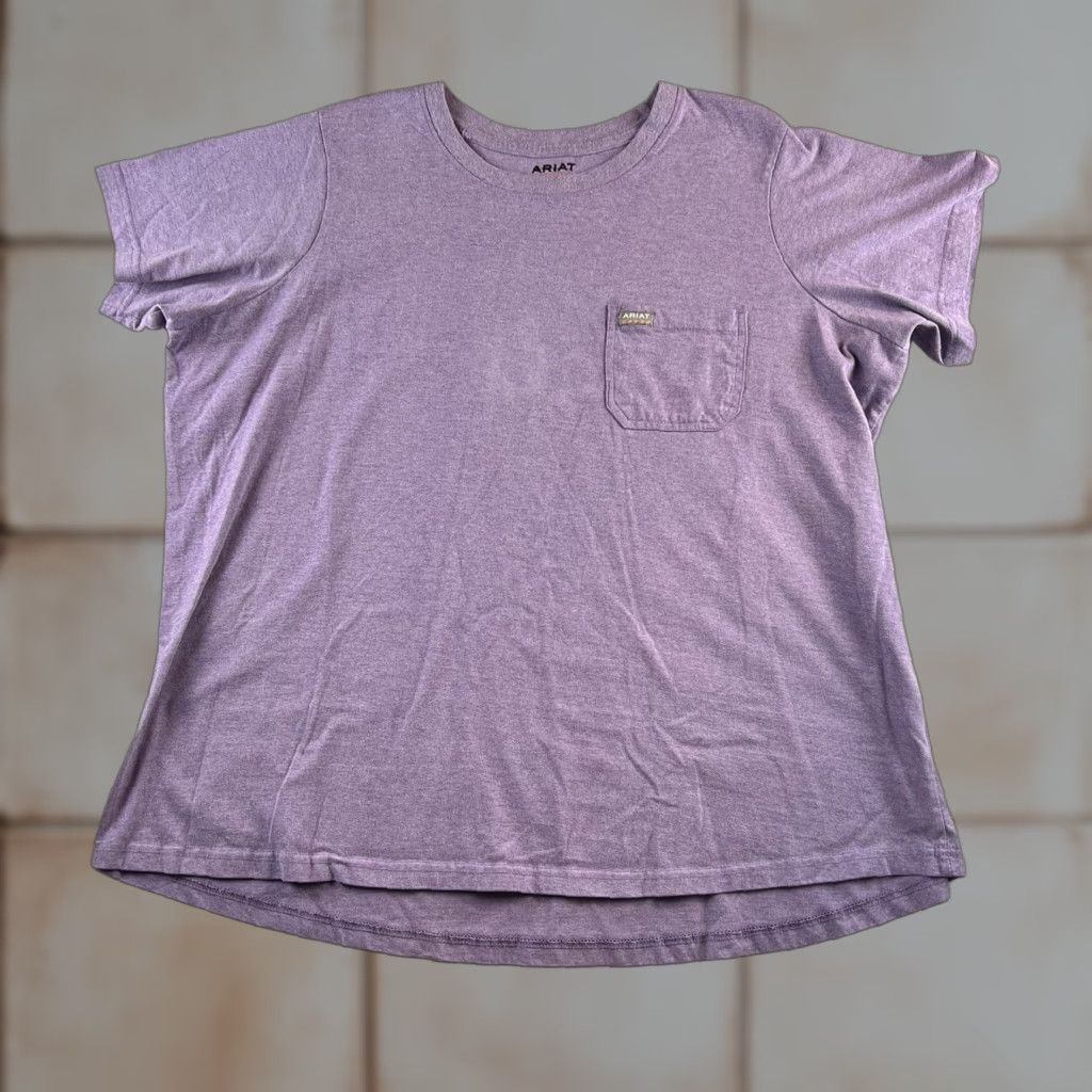 Ariat Ariat Rebar Shirt Pocket 2XL Heather Purple Short Sleeve Mens Purple 2XL Shirt Pocket Workwear Size US XXL / EU 58 / 5 - 1 Thumbnail