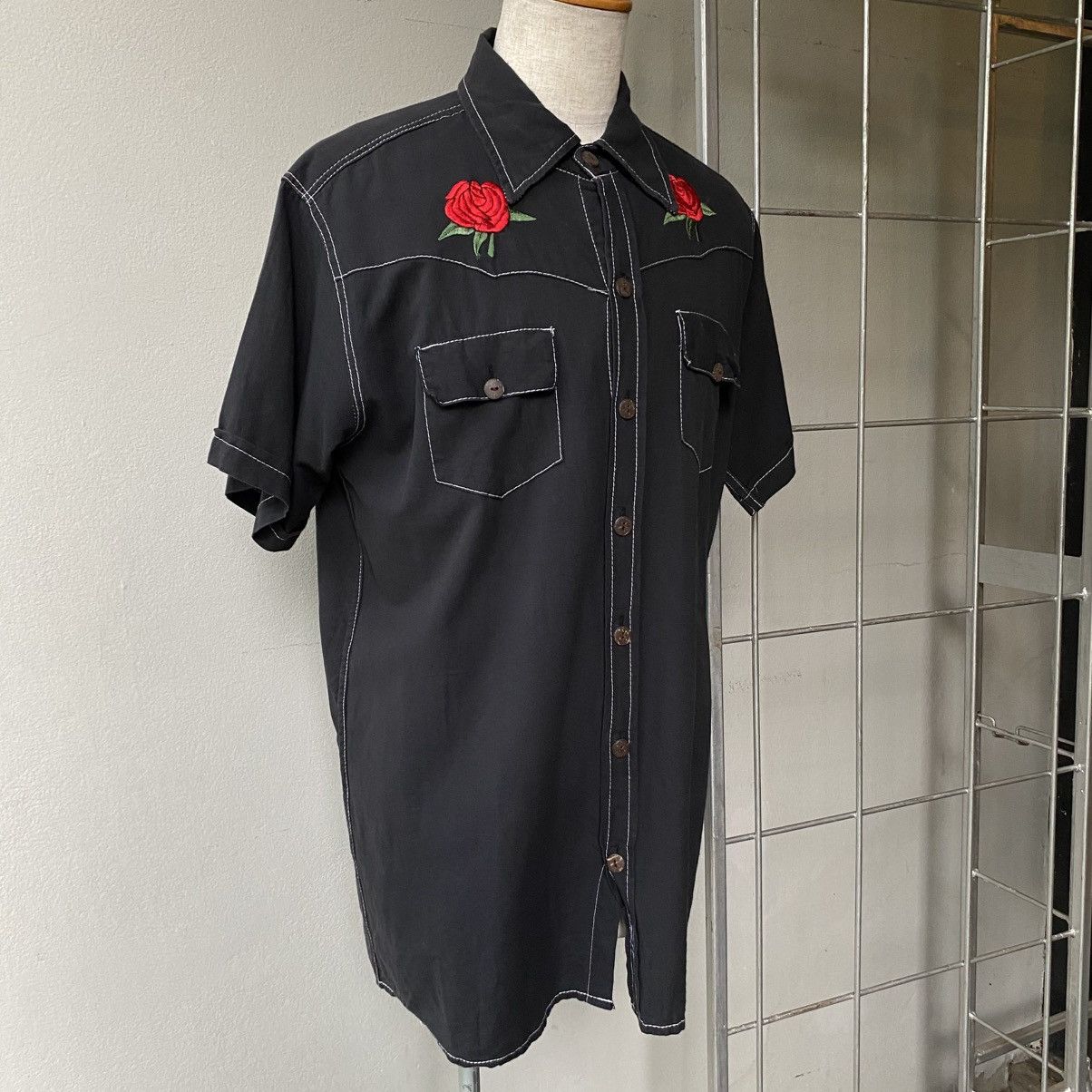 Grateful Dead GRATEFUL DEAD Black Rose Embroidered Western Shirt Size US XL / EU 56 / 4 - 17 Thumbnail
