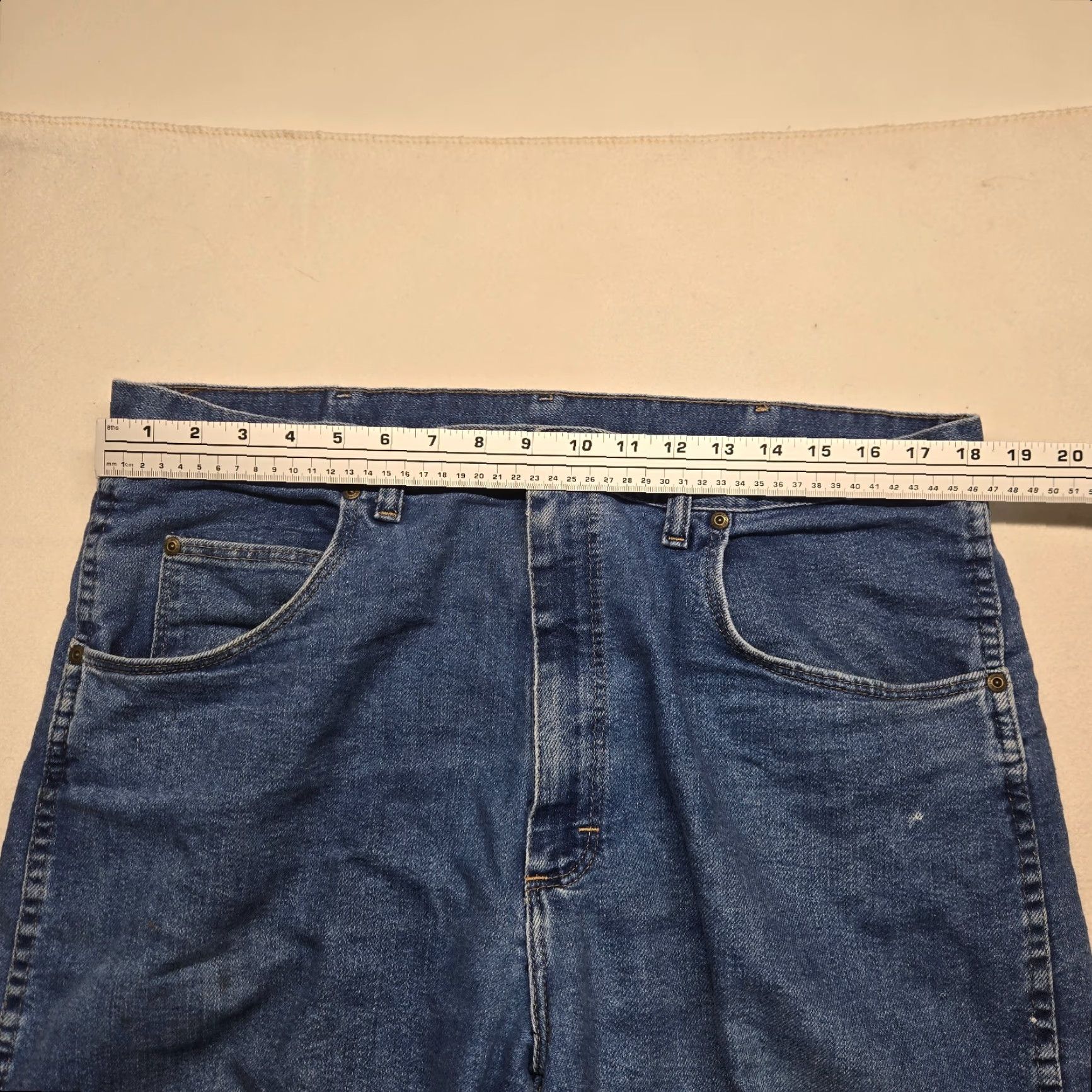 Vintage WRANGLER RUGGED Denim Blue Jeans Bootcut Pants 38 X 32 Adult Men's Cowboy Size US 38 / EU 54 - 5 Thumbnail