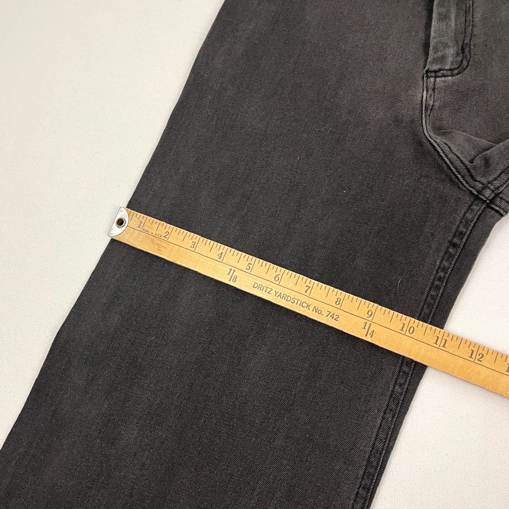 Vintage Miou Muse Pants Womens Dark Gray Stretch Wide Leg High Rise Raw Hem M W26 L27.5 Size 32" / US 10 / IT 46 - 7 Thumbnail