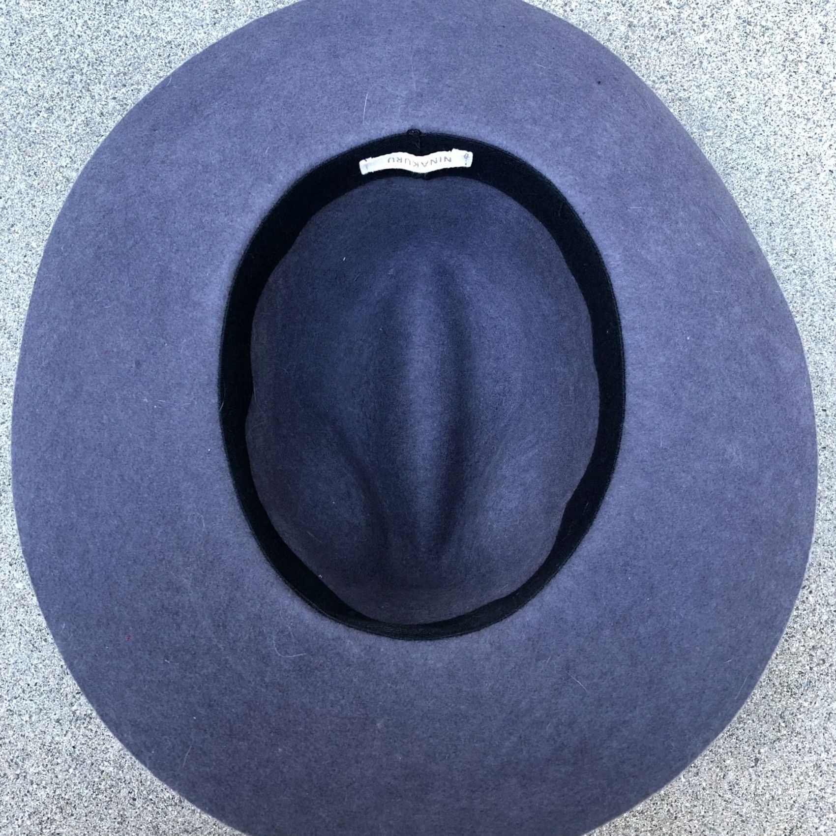 FELT NINAKURU Wool Felt Wide Brim Fedora Hat Gray Blue Women's One Size Ojai Cap Size ONE SIZE - 4 Thumbnail