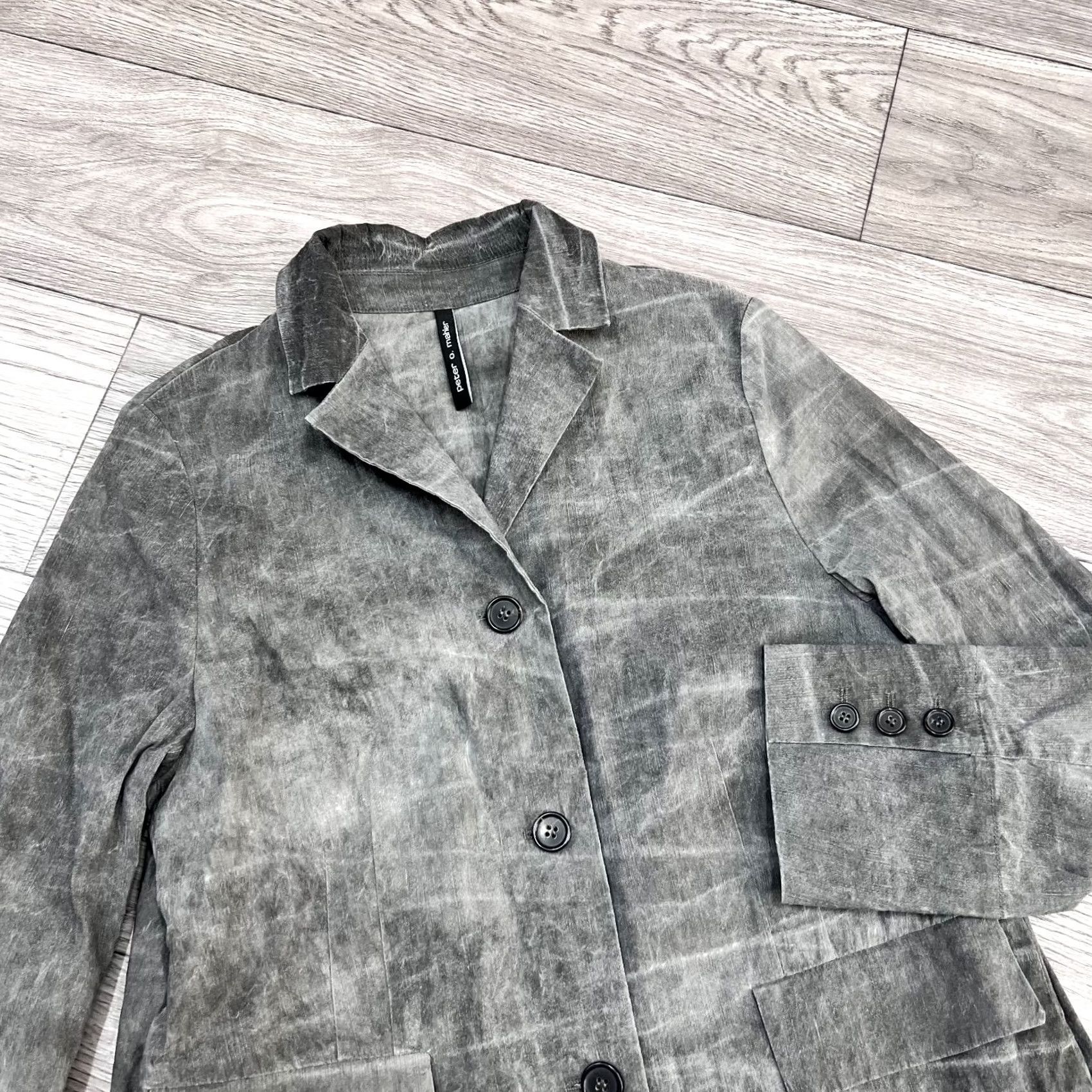 Vintage Peter O Mahler Blazer Jacket Womens Size 1 Linen Blend Gray Blazer, Jacket, Women Size XS / US 0-2 / IT 36-38 - 3 Thumbnail