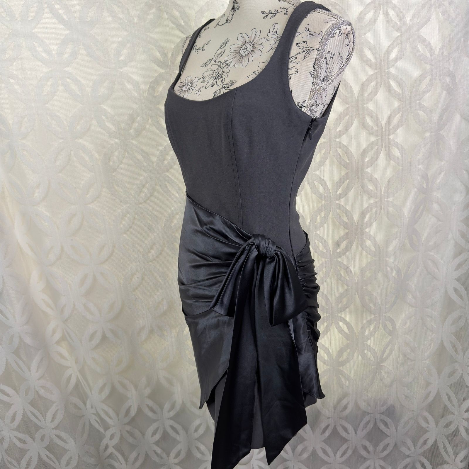Cinq a Sept Cinq a Sept Waverly Silk Gathered Bow Accent Mini Dress NWT Size M / US 6-8 / IT 42-44 - 7 Thumbnail