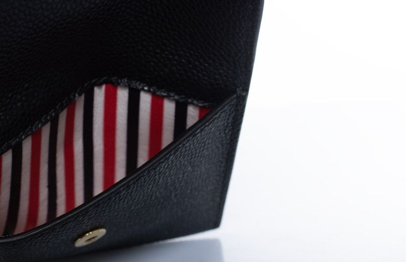 Thom Browne Thom Browne, pebbled leather clutch with wallet Size ONE SIZE - 5 Thumbnail