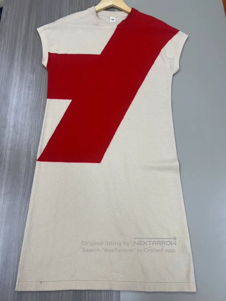 Hermes Hermes Cashmere, cream red color block, dress Size XS / US 0-2 / IT 36-38 - 2 Thumbnail