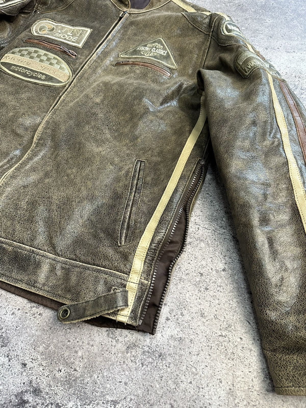 Vintage Vintage Y2K Leather Jacket Racing MOTO Archive Boxy Aviatrix Size US L / EU 52-54 / 3 - 8 Thumbnail