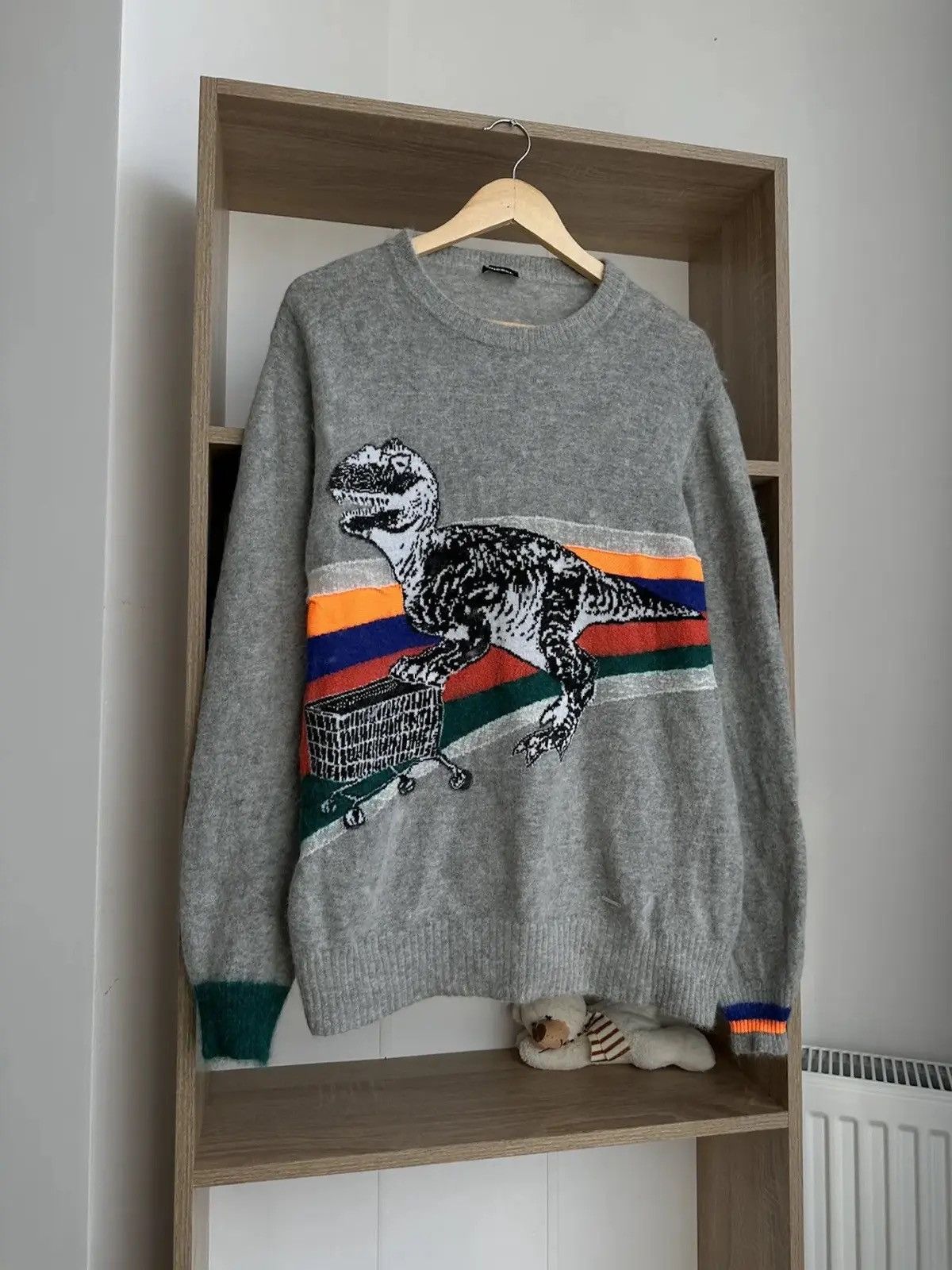 Diesel Vintage Diesel T-Rex Grey Wool Sweater Size US M / EU 48-50 / 2 - 3 Thumbnail
