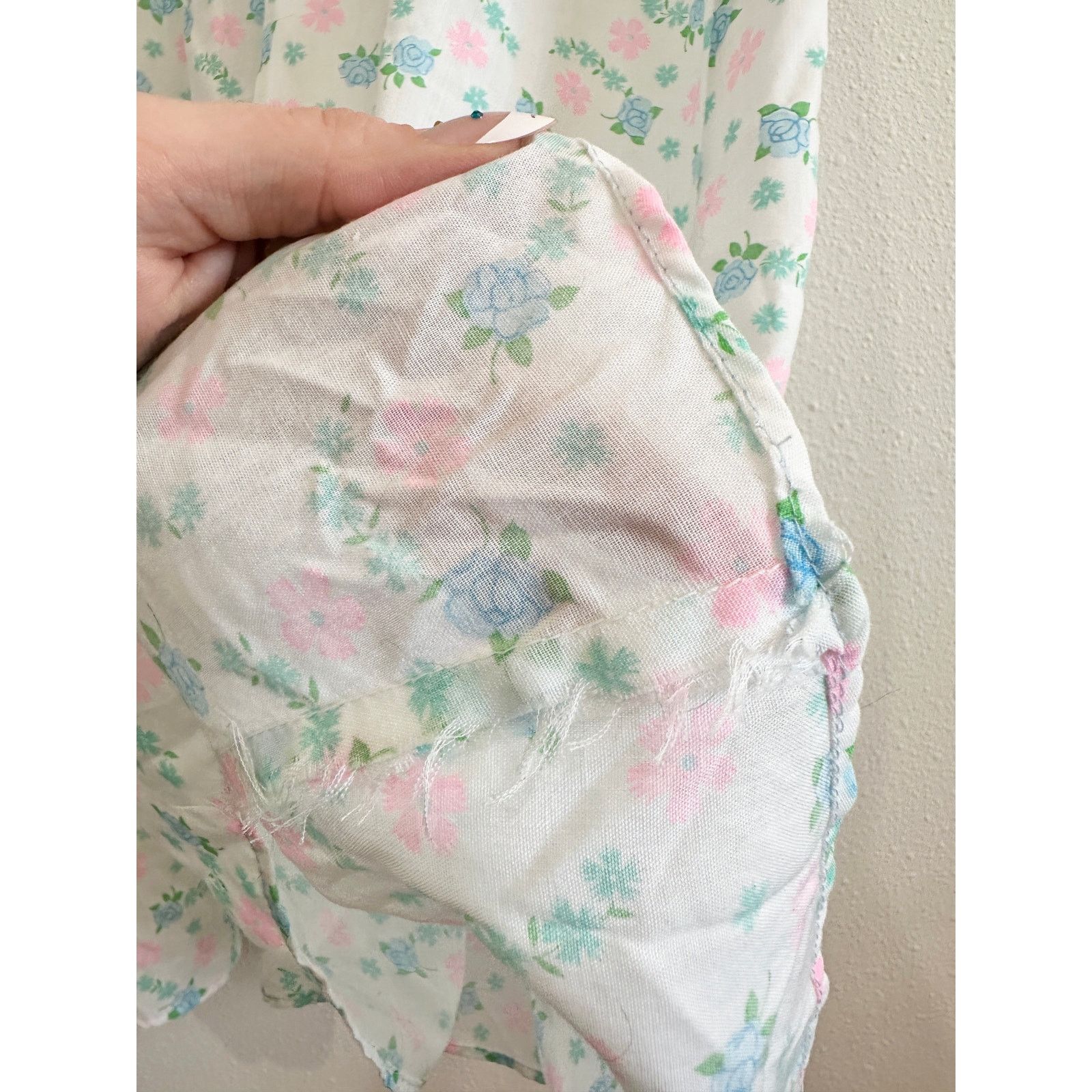 Handmade 50s/60s Handmade Floral Day Dress Size L / US 10 / IT 46 - 12 Thumbnail