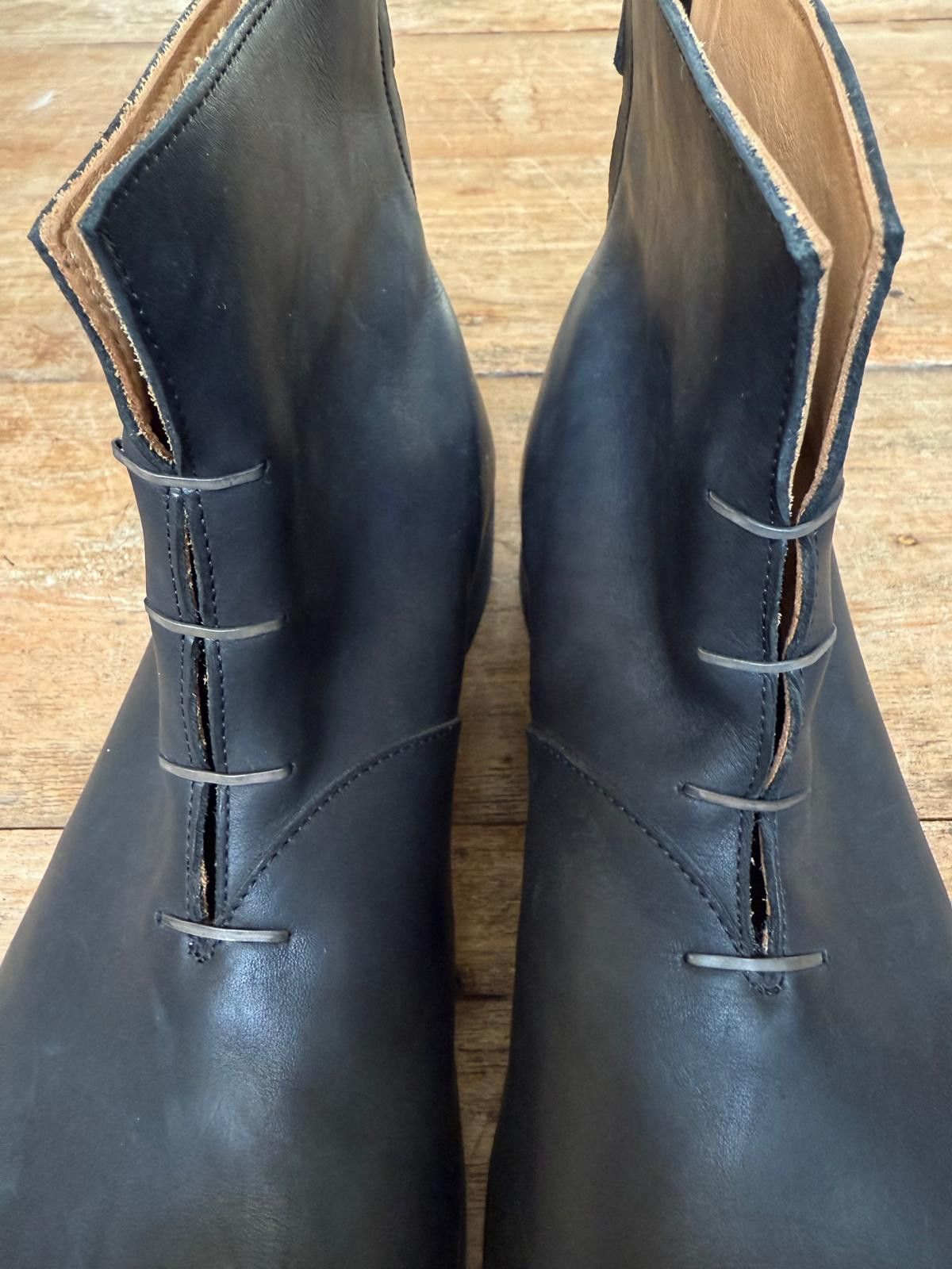 Ma+ Silver Laces Leather Boots by Maurizio Amadei Size US 10 / EU 43 - 1 Thumbnail