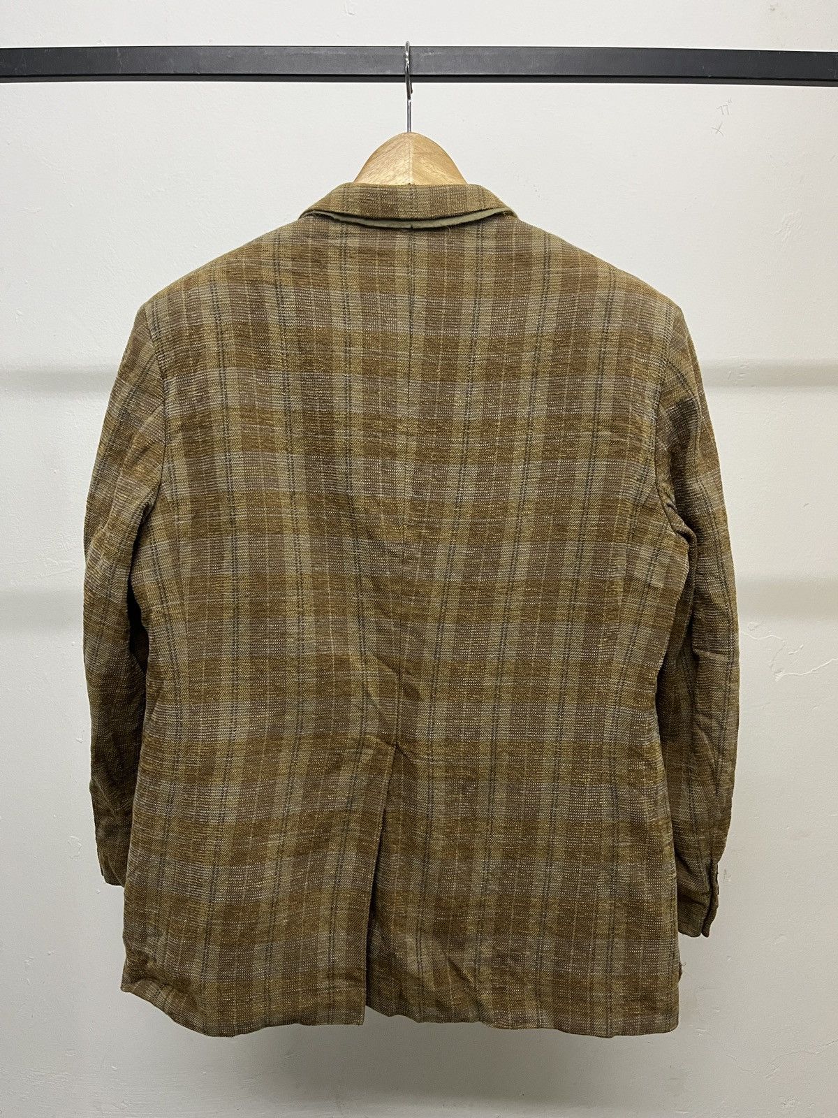 Balenciaga Vintage Balenciaga Houndstooth Linen Wool Blend Blazer Size 42L - 2 Thumbnail