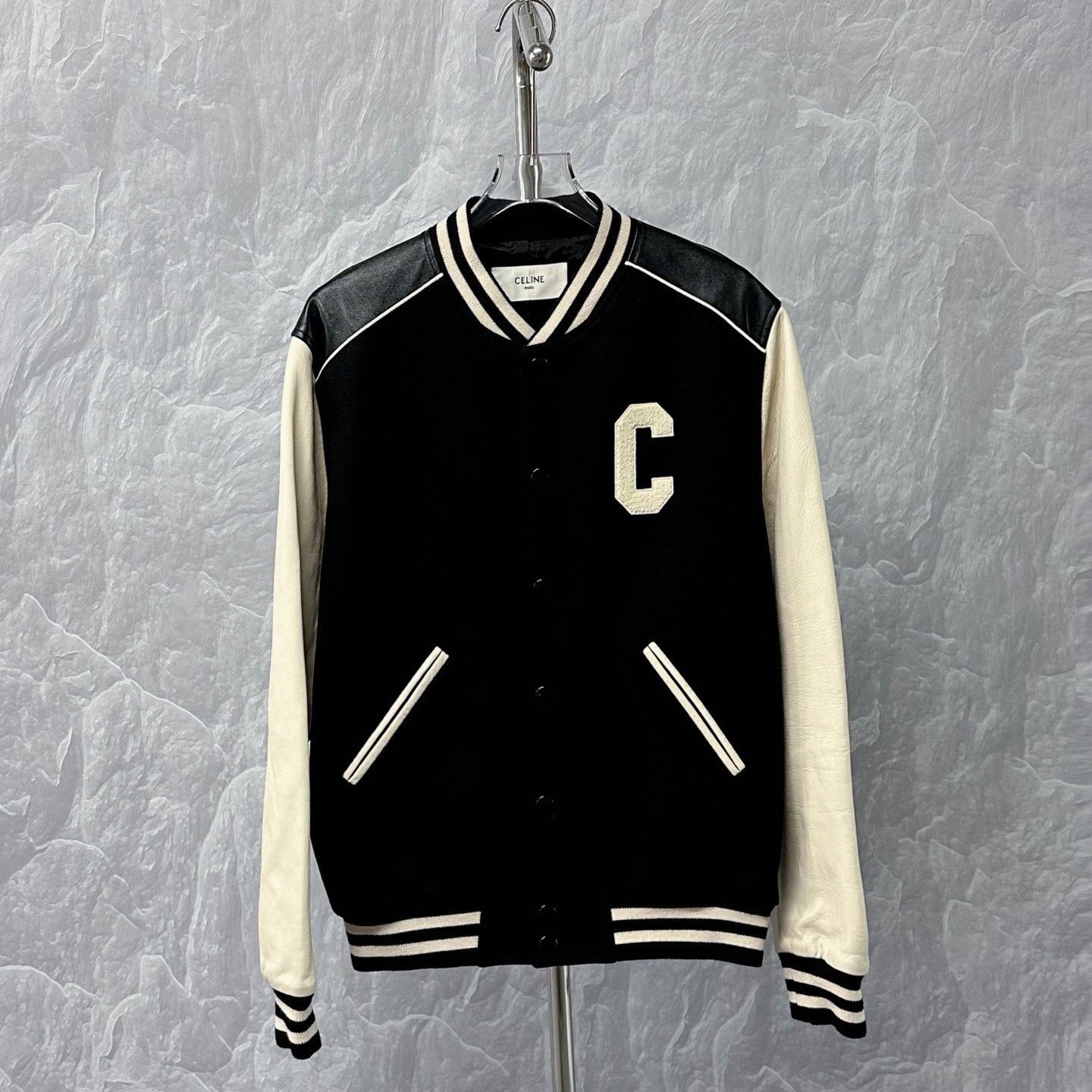 Celine Celine 'C' Logo Baseball Jacket Size US L / EU 52-54 / 3 - 1 Thumbnail