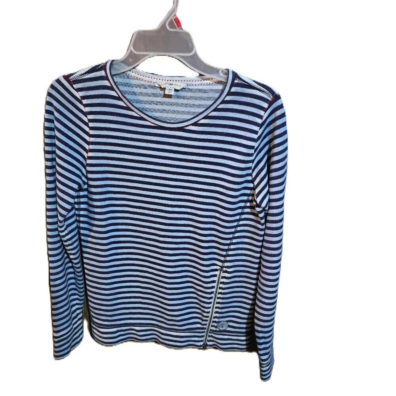 Other Lucky Lotus 2-Tone Blue Striped Top Long Sleeve Size XS Size XS / US 0-2 / IT 36-38 - 1 Thumbnail