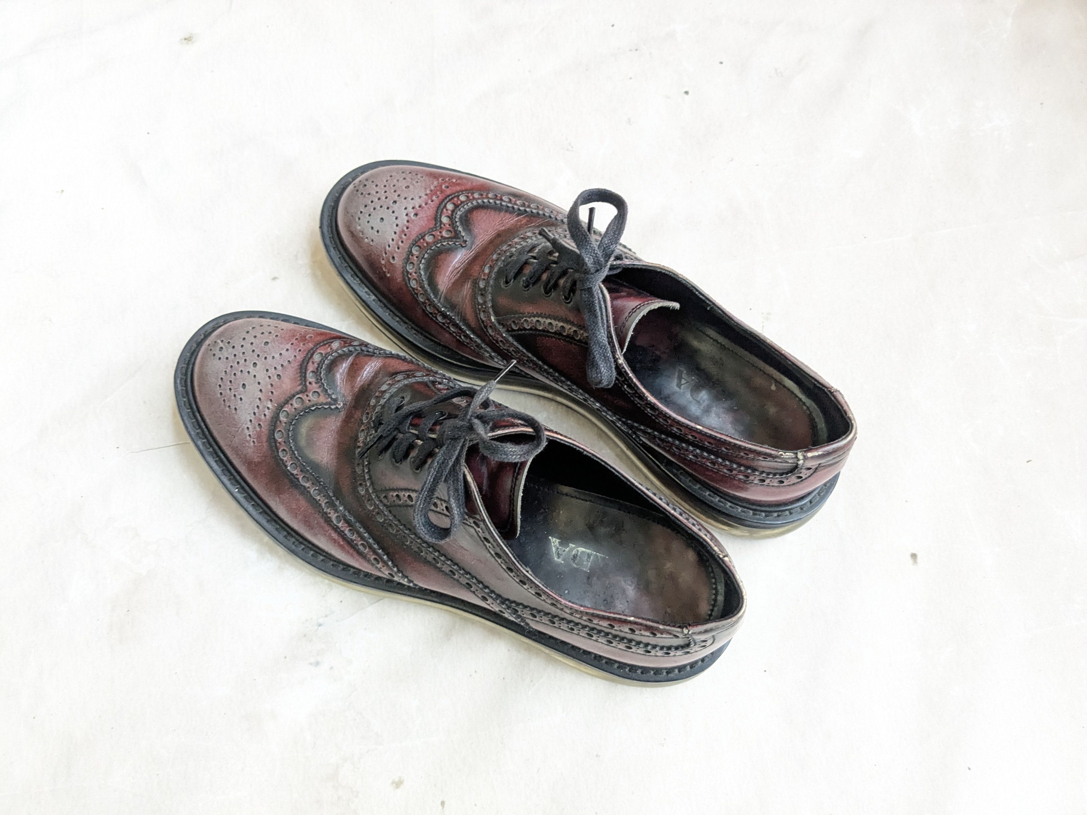 Prada Prada Wingtip Brogues Red Burgundy 9 Leather Platform Size US 9 / EU 42 - 11 Thumbnail