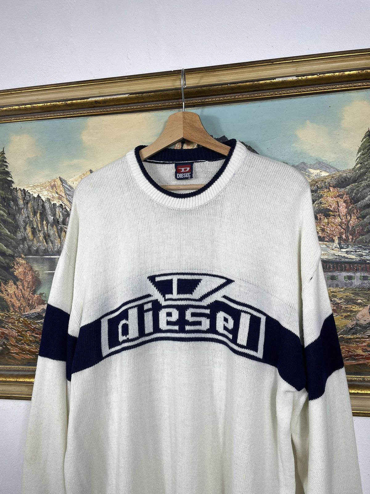 Diesel × Japanese Brand × Vintage Diesel Retro 00s Avant Garde Cyber Loose Boxy Jumper Pull Size US XL / EU 56 / 4 - 5 Thumbnail