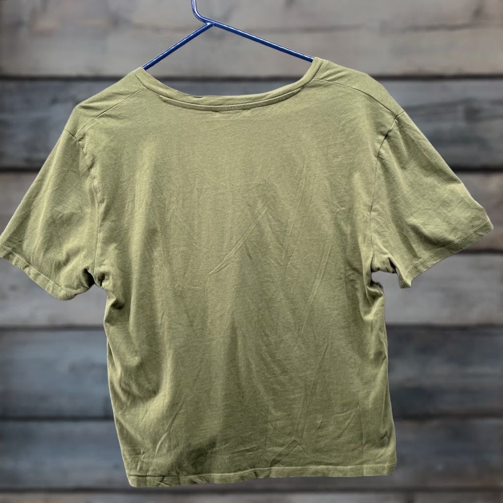 Zara Zara V-Neck T-Shirt Womens M Short Sleeve Olive Green Cotton Basic Size M / US 6-8 / IT 42-44 - 1 Thumbnail