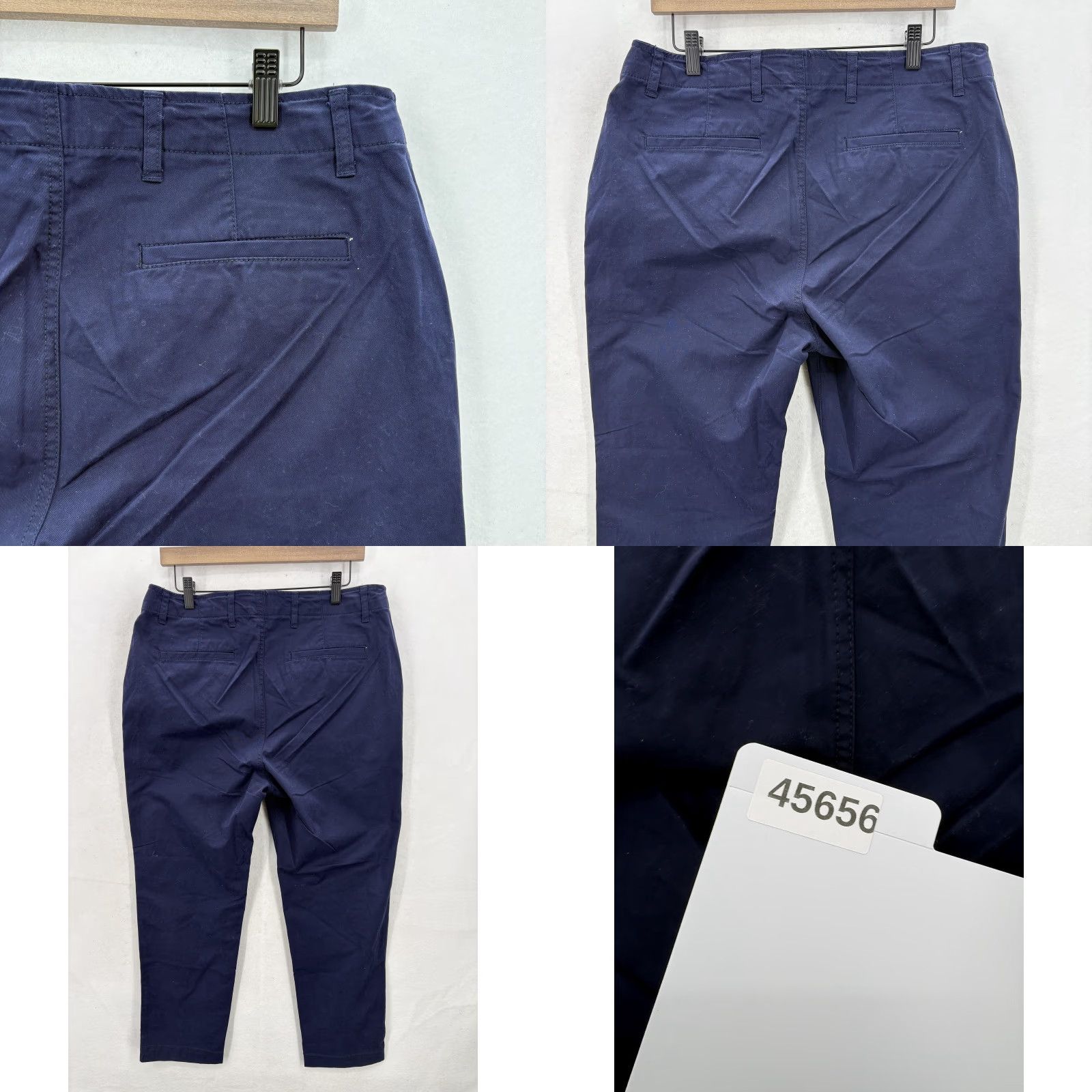 Gap GAP Pants Womens 14 Navy Downtown Khaki Chino Ankle Stretch Cotton Casual Preppy Tapered Twill Pockets Zip Womens Size 36" / US 14 / IT 50 - 9 Thumbnail