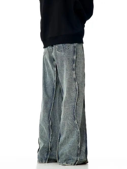 Jean Miyauchi x Miki Baggy Embroidered Wide Leg Denim Jeans Size US 30 / EU 46 - 5 Thumbnail