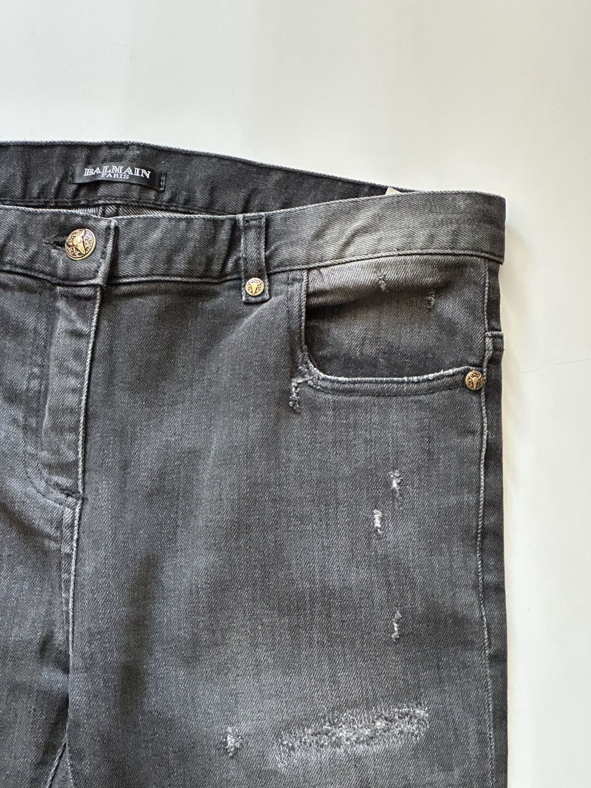Balmain BALMAIN Decarnin SS2011 Distressed Skinny Gray Denim Jeans Size US 29 - 8 Thumbnail