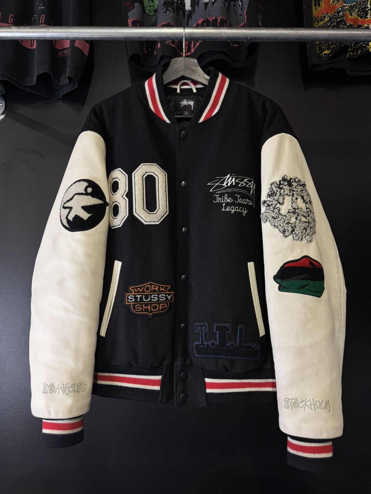 DENIM TEARS × Our Legacy × Stussy Stussy Denim Tears Varsity Jacket Size US L / EU 52-54 / 3 - 1 Thumbnail