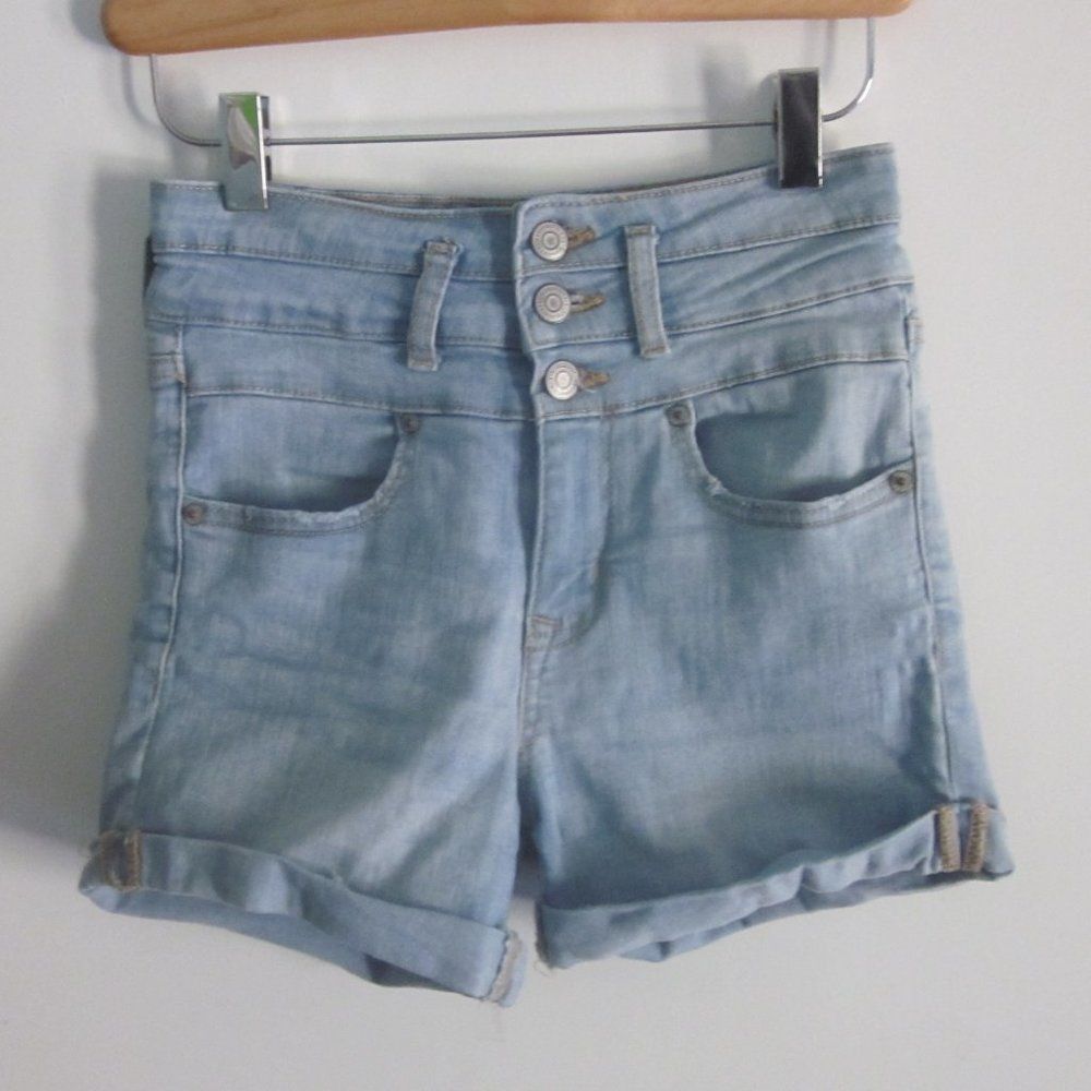 Aeropostale Aero Super High Rise Light Denim Jeans Shorts Size 2 Size 26" / US 2 / IT 38 - 1 Thumbnail