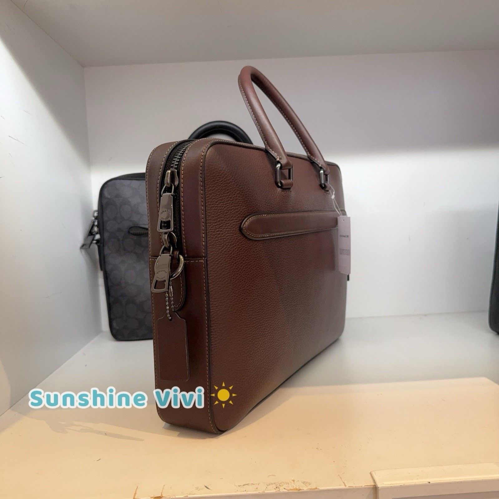 Coach NWT Coach Ethan Slim Brief leather CR272 Gunmetal/Maple Size ONE SIZE - 6 Thumbnail