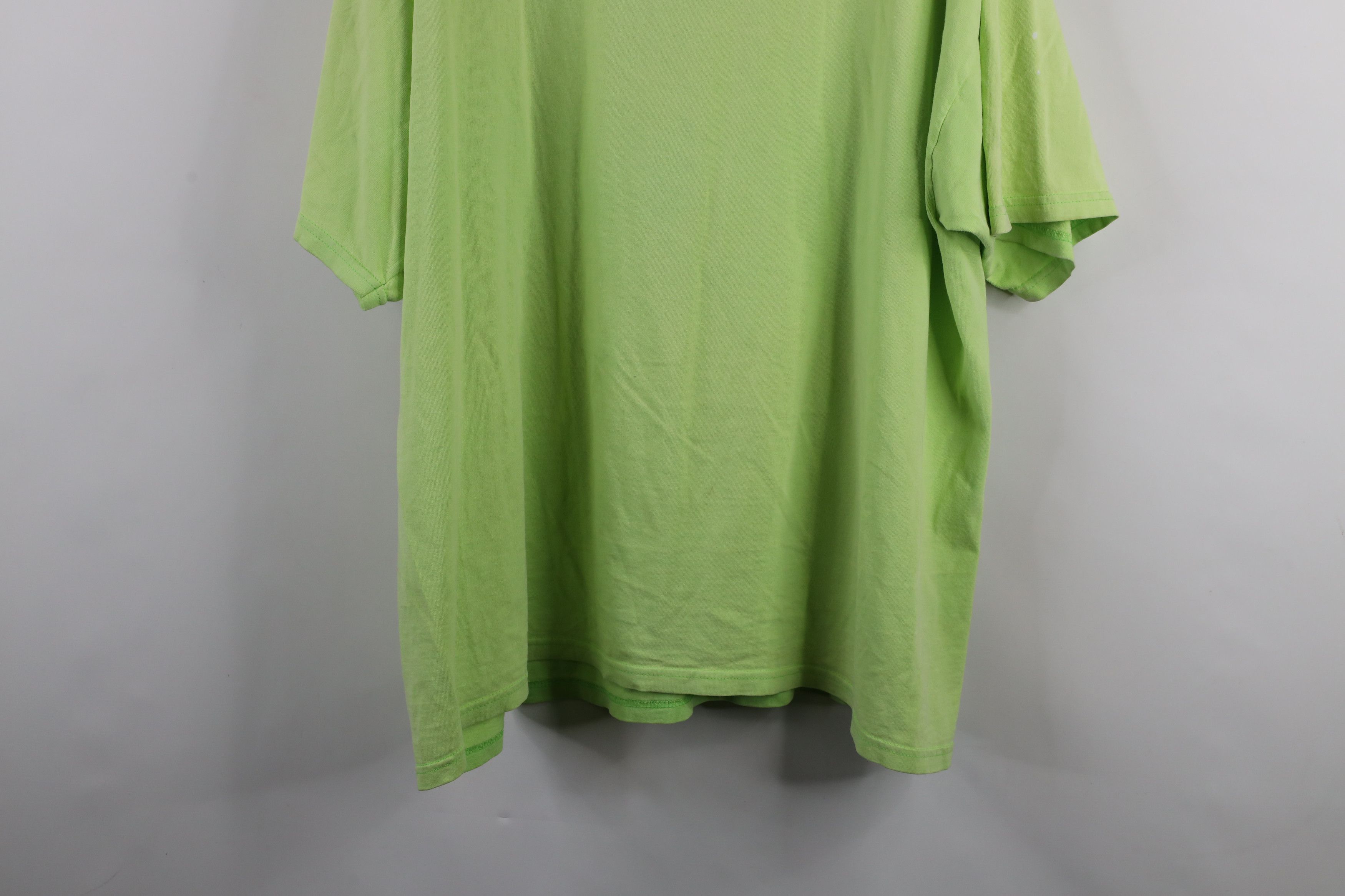 Vintage Vintage 90s Streetwear Heavyweight Blank T-Shirt Lime Green Size US XXL / EU 58 / 5 - 13 Thumbnail