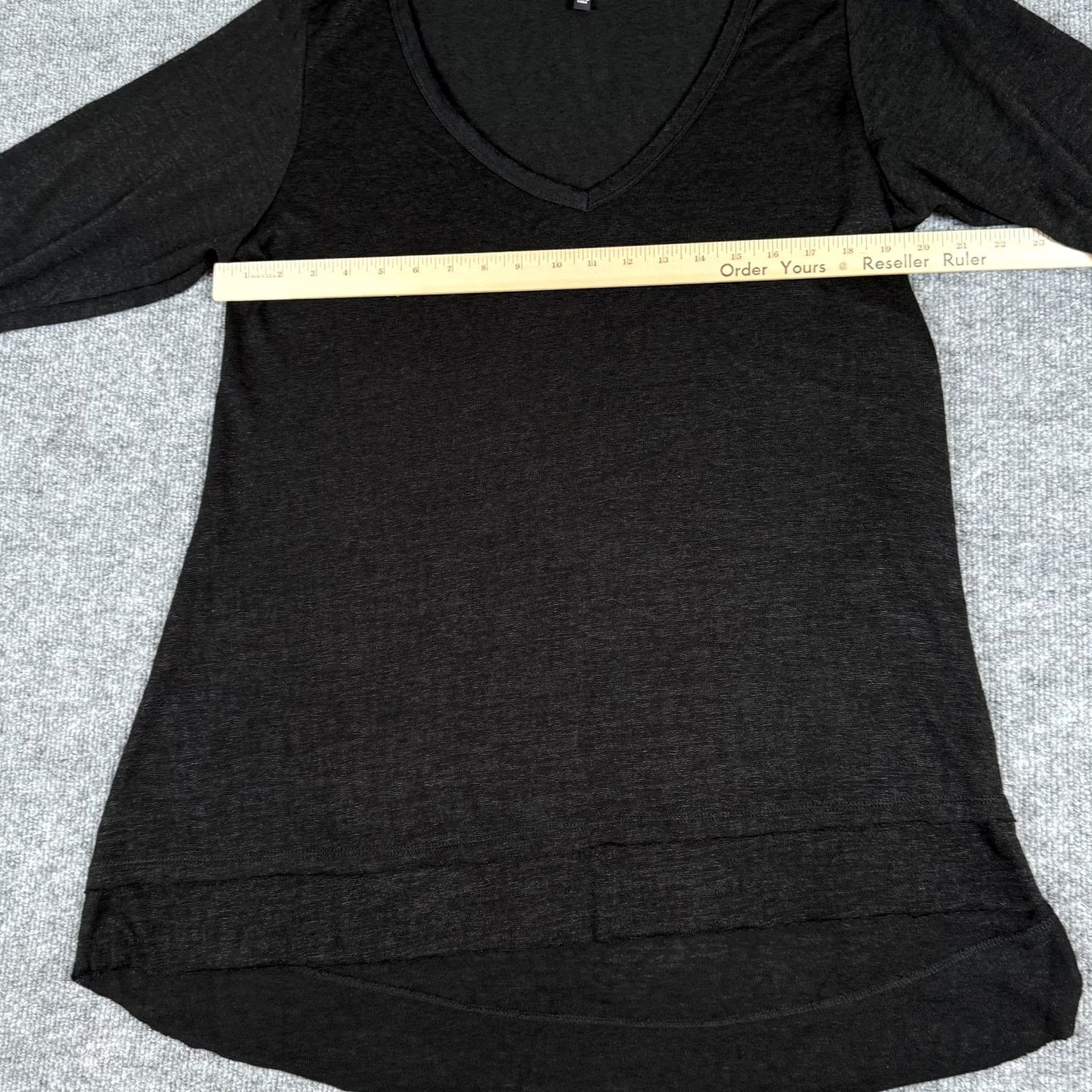 Vintage Wallpaper Tunic Shirt Womens 1X Black V Neck 3/4 Sleeve High Low Lightweight Top Size XL / US 12-14 / IT 48-50 - 7 Thumbnail