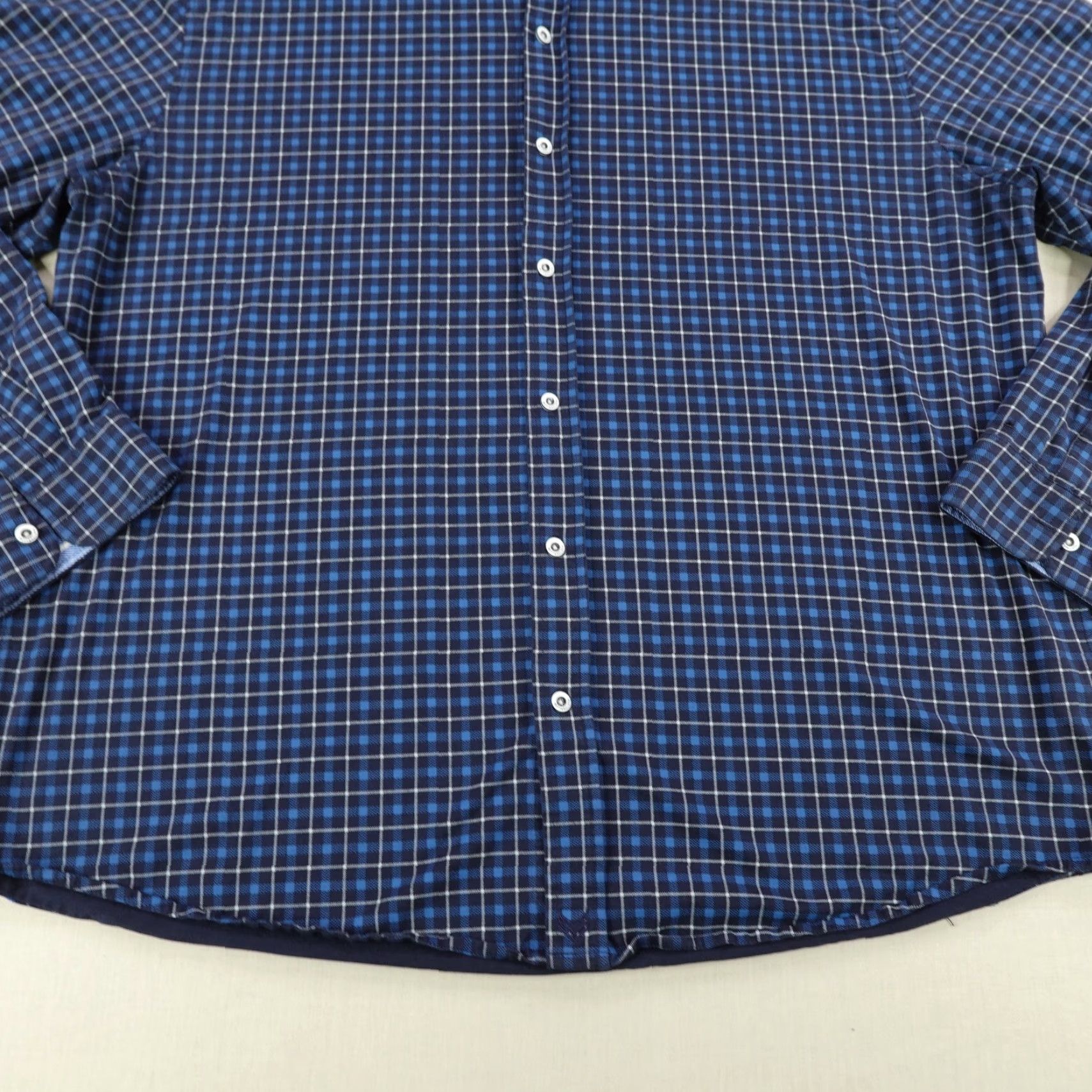 Vintage Buttercloth Button-Up Shirt Mens 3XL Blue Plaid Cotton Spandex Rayon Knit Breathable Pockets Regular Collar Size US XXL / EU 58 / 5 - 3 Thumbnail