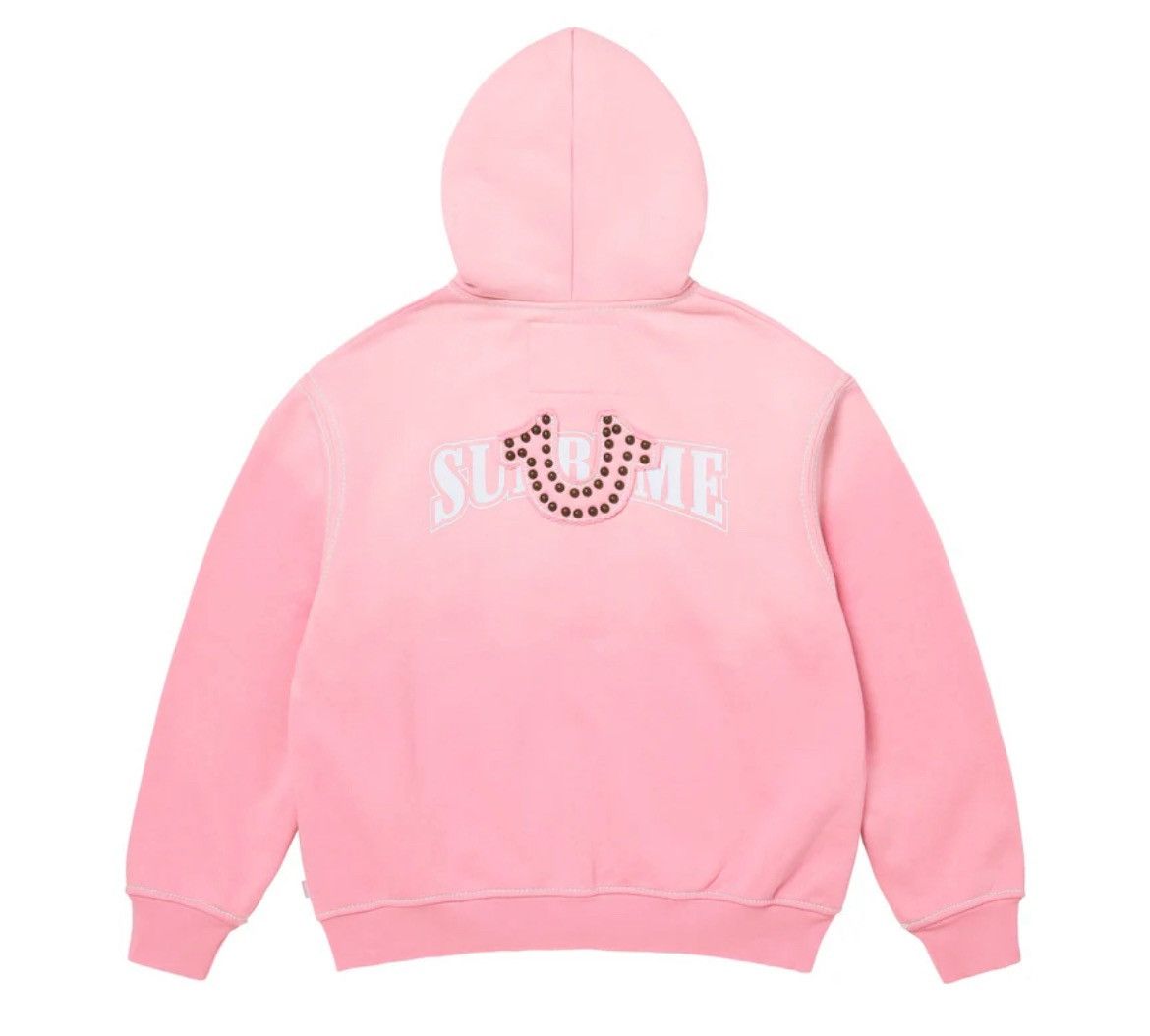 Supreme × True Religion Supreme True Religion Zip Up Hooded Sweatshirt Pink FW25 Size US M / EU 48-50 / 2 - 2 Thumbnail