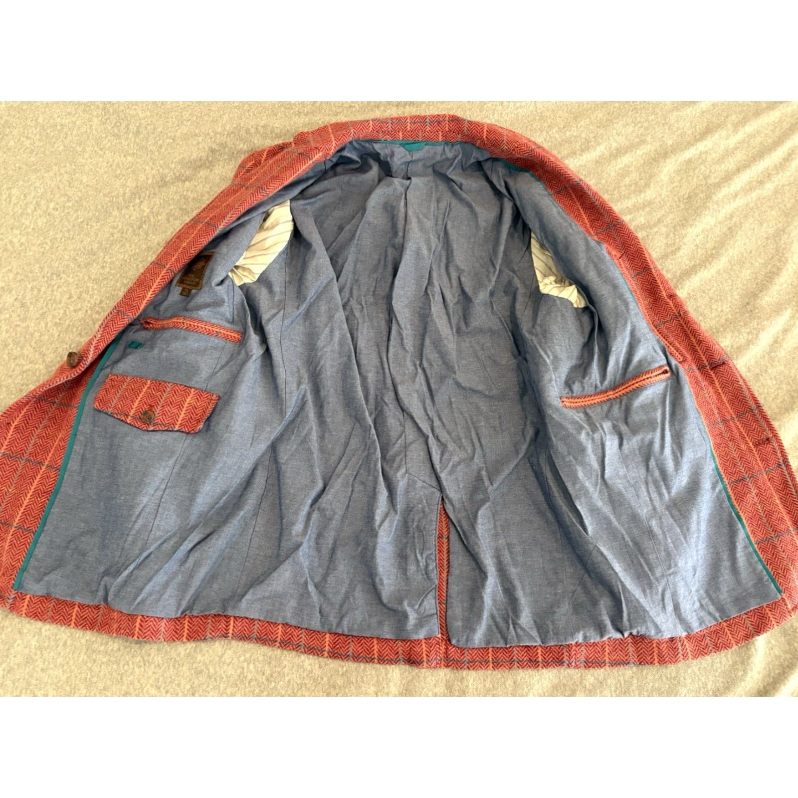The Territory Ahead The Territory Ahead Sport Coat Blazer Jacket Red Check Wool Blend Mens M Size 40R - 2 Thumbnail