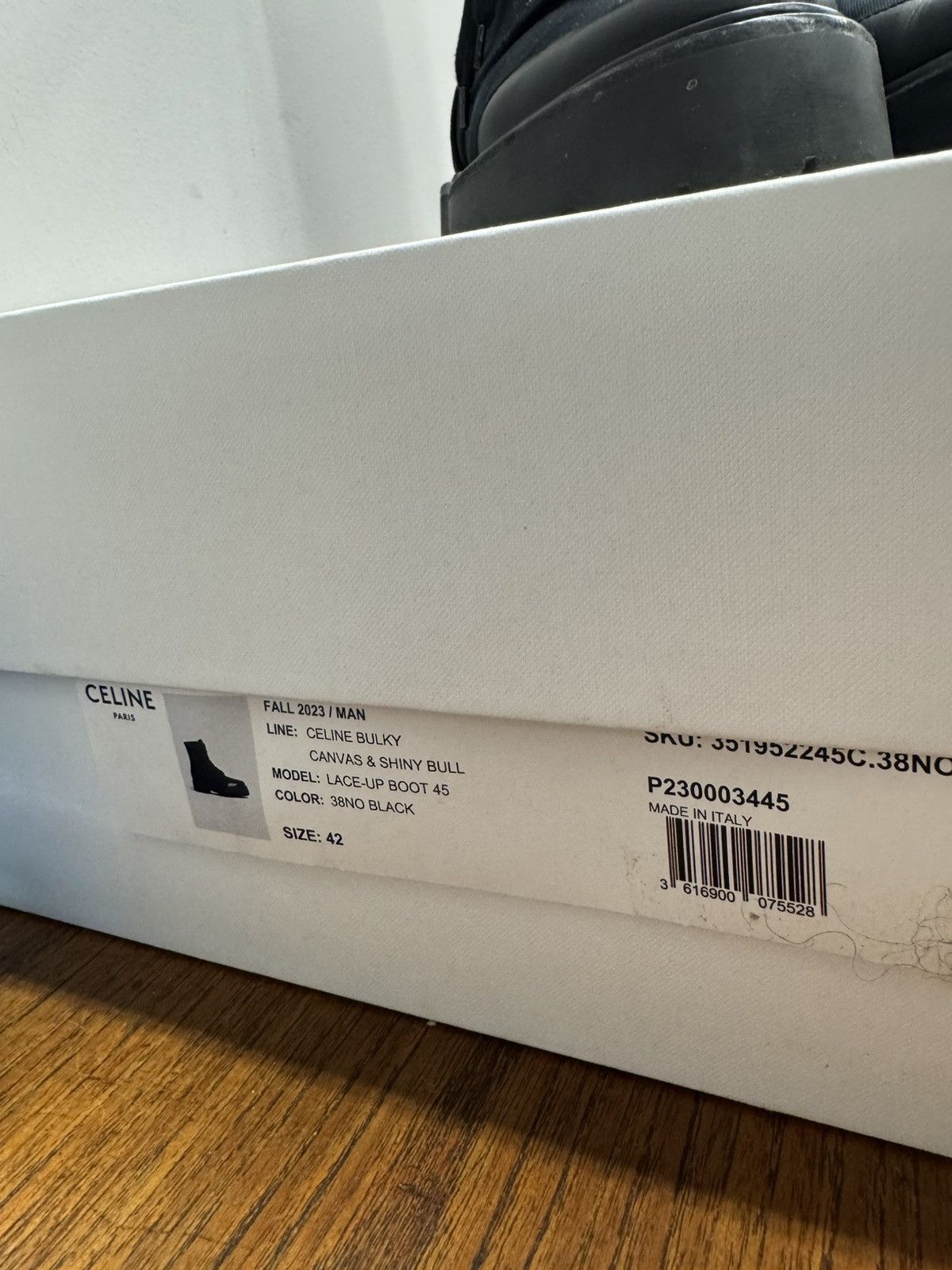 Celine Celine Bulky Lace-Up Boots In Canvas & Shiny Bull Black Size US 9 / EU 42 - 7 Thumbnail