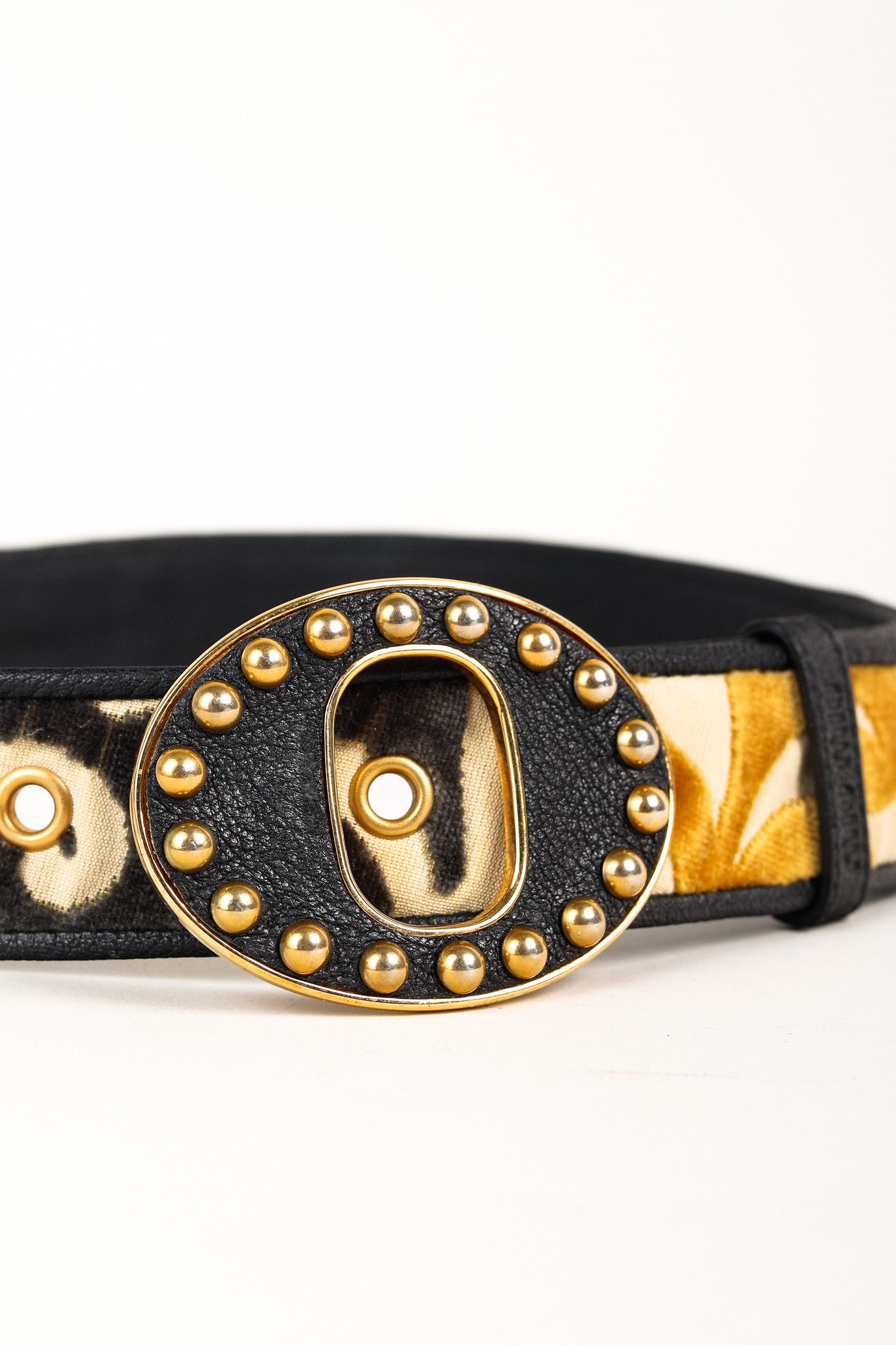 Miu Miu Miu Miu Burn Out Velvet Brocade Belt With Studded Buckle Size ONE SIZE - 3 Thumbnail