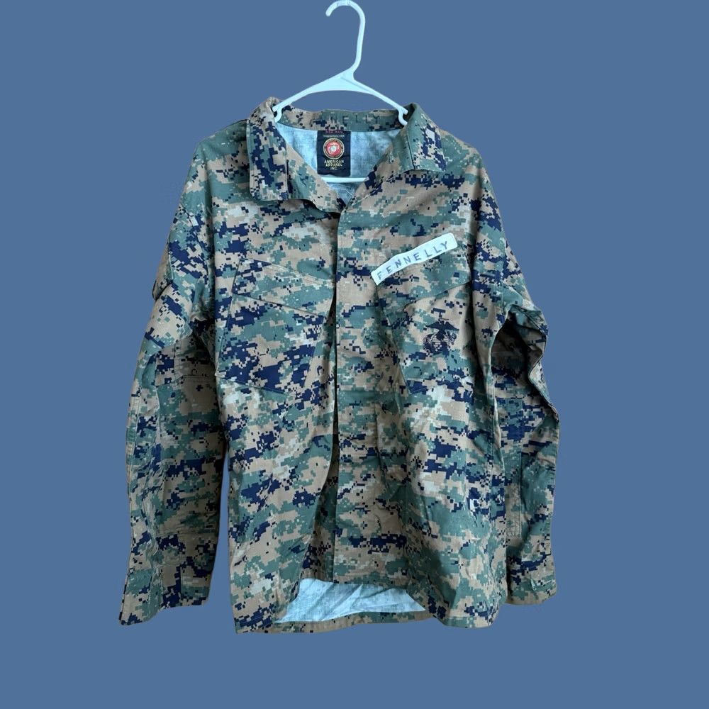 American Apparel American Apparel Men Marines Camo Tactical Shirt Medium Green Cotton Blend Size US M / EU 48-50 / 2 - 1 Thumbnail