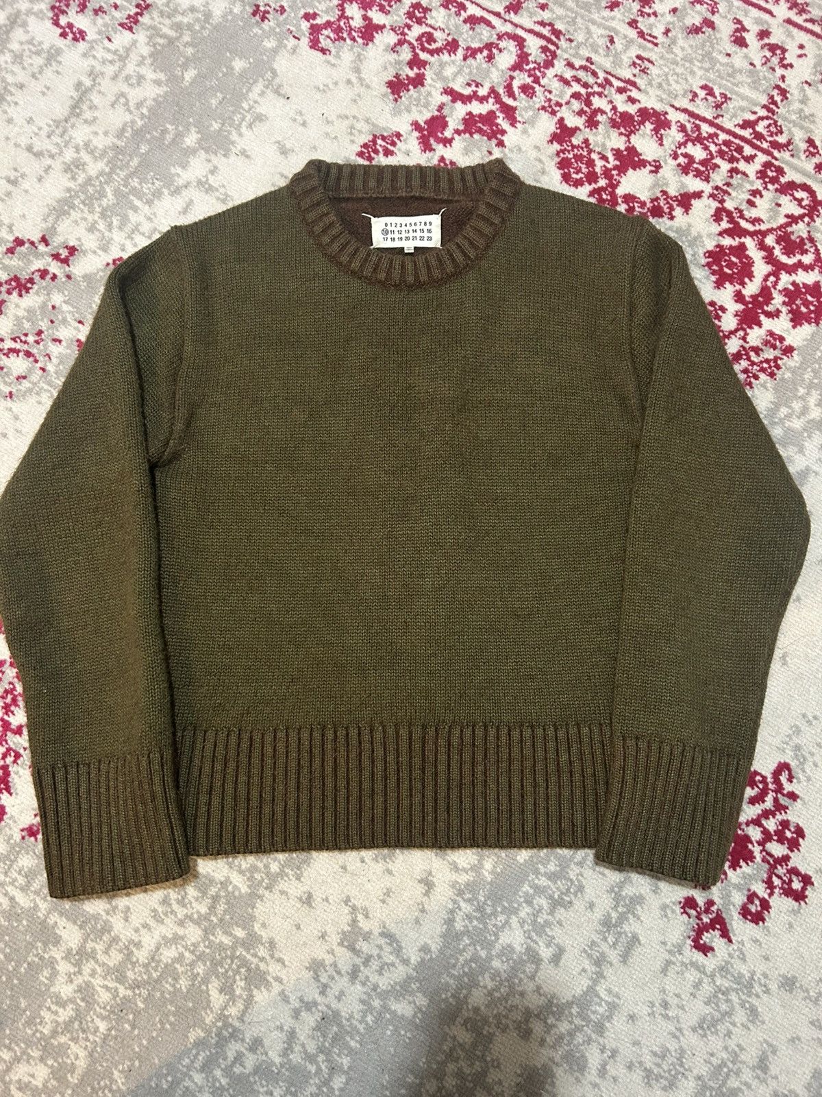 Maison Margiela Maison Margiela Khaki Wool Blend Sweater Size US M / EU 48-50 / 2 - 1 Thumbnail