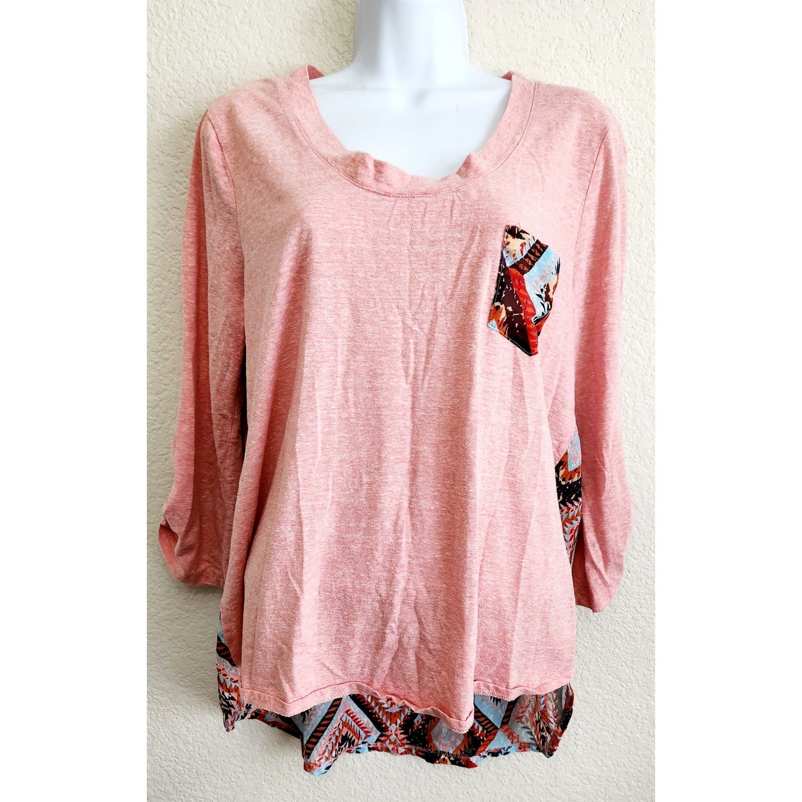 Other Liberty Love Orange Heathered Hi Low Hem Top 1XL Lightweight Size XXL / US 16-18 / IT 52-54 - 1 Thumbnail