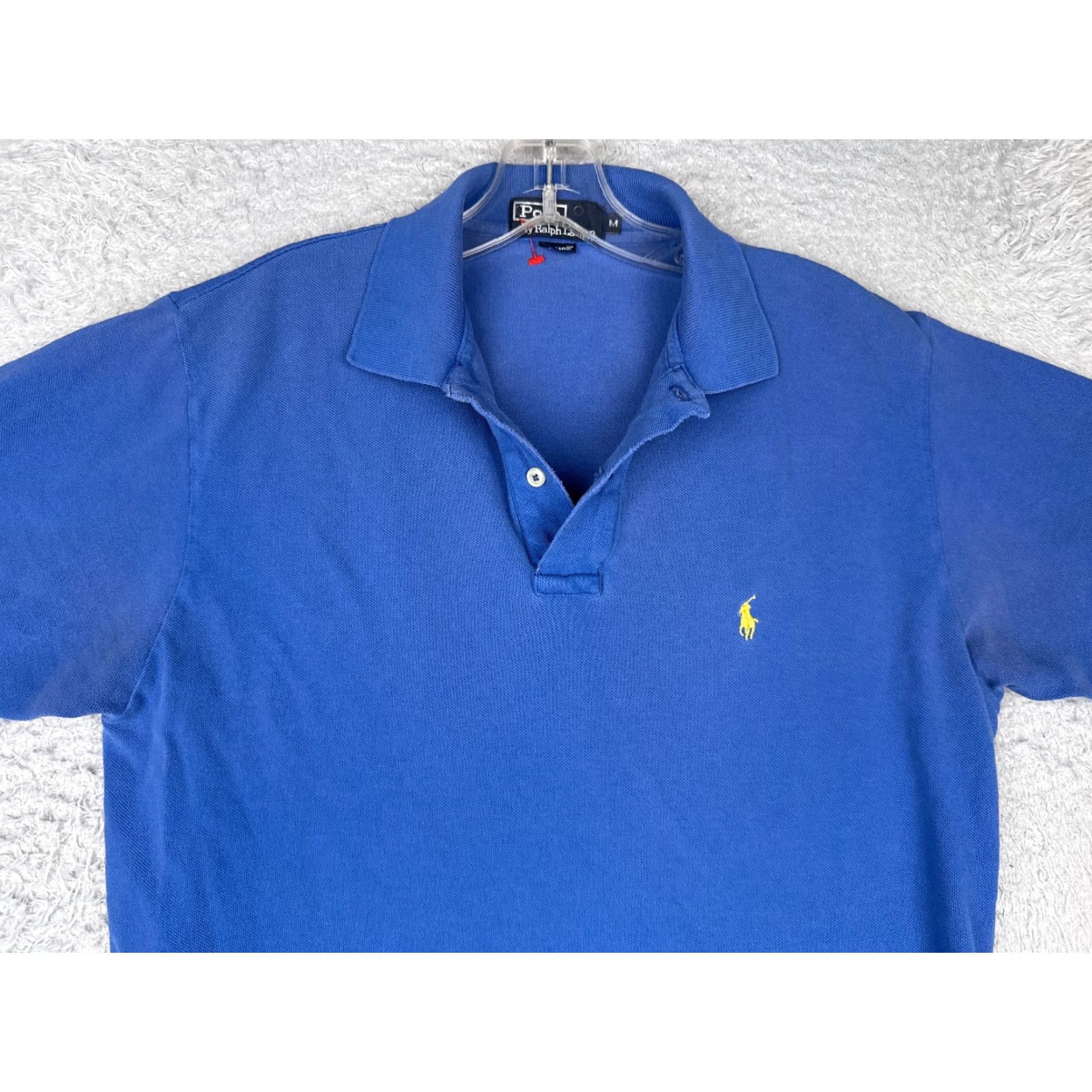 Ralph Lauren VINTAGE Ralph Lauren Polo Shirt Men Medium Blue 100% Cotton Short Sleeve Slim Fit Embroidered Logo 34 in Chest Size US M / EU 48-50 / 2 - 4 Thumbnail