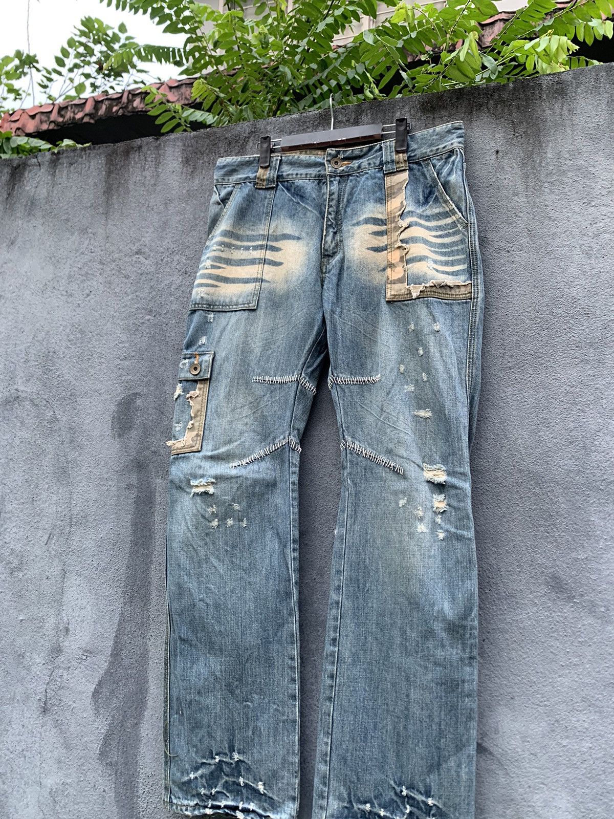 Vintage 👹VINTAGE FOUR SEASON DISTRESSED BAGGY JEANS Size US 34 / EU 50 - 5 Thumbnail