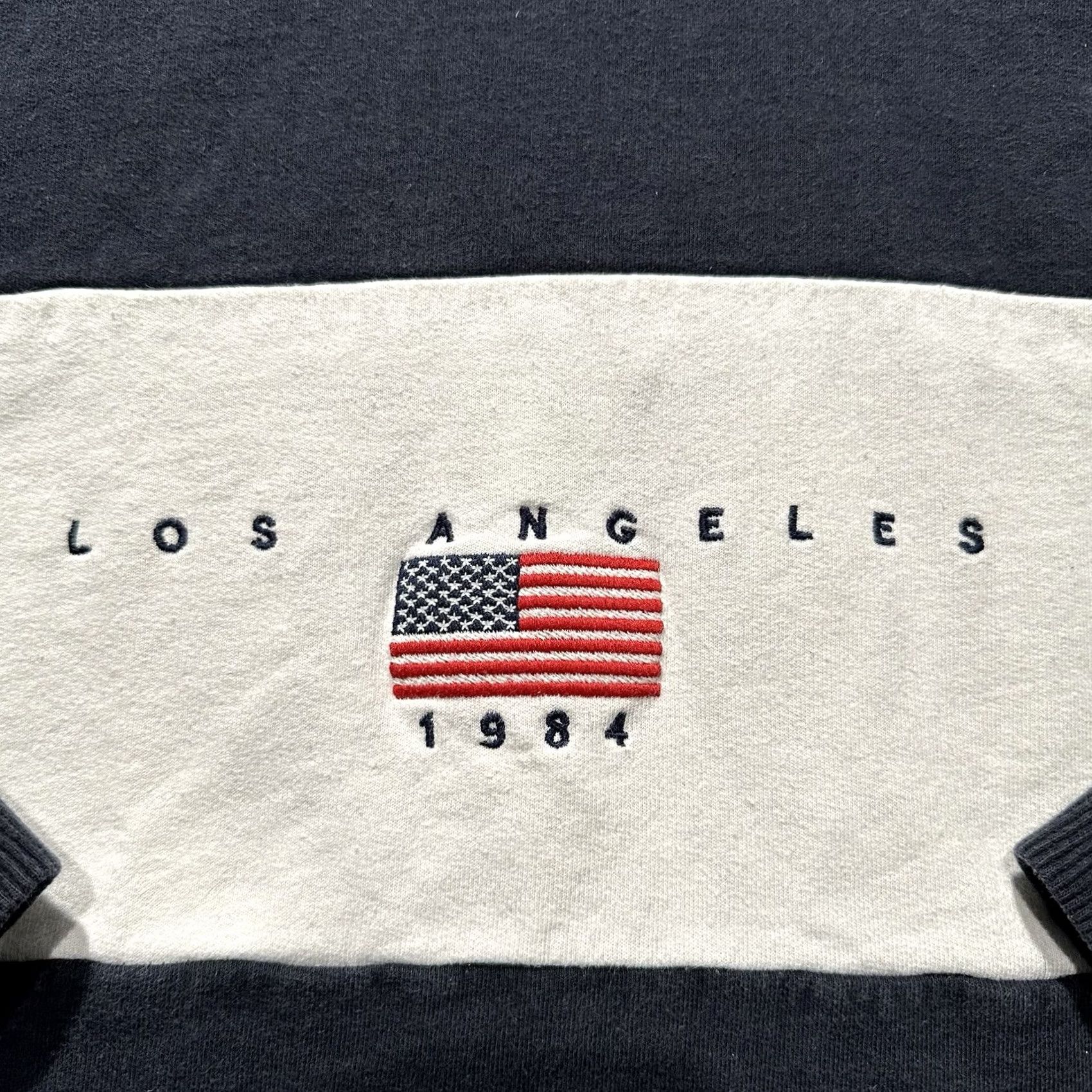 Brandy Melville Brandy Melville Sweatshirt Crewneck Navy USA Flag John Galt Los Angeles 1984 O/S Womens Size ONE SIZE - 3 Thumbnail