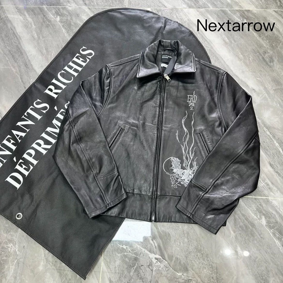 Enfants Riches Deprimes Man Embroidered Leather jacket