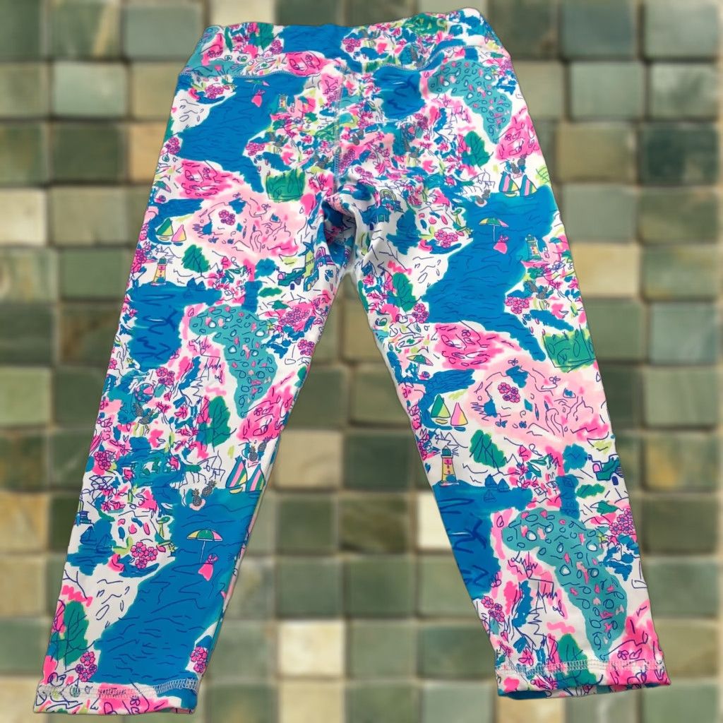 Vintage Lulu B Small (Fit 26W 19L) Athleisure Travel Capri Pants All Over Print Size 28" / US 6 / IT 42 - 1 Thumbnail